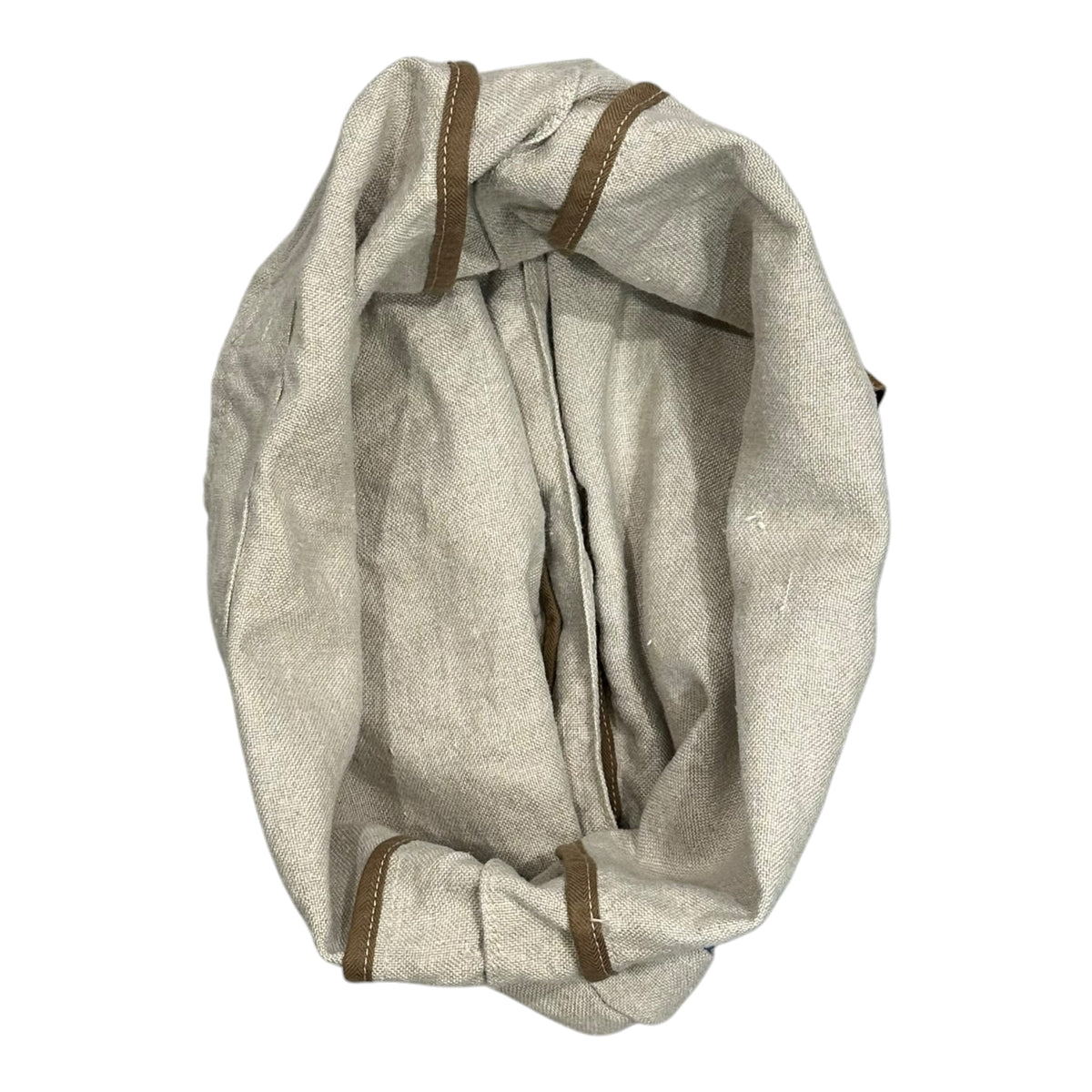 COMME des GARCONS JUNYA WATANABE MAN PINK(コムデギャルソンジュンヤワタナベマンピンク) 2000's Coffee sack tote bagコーヒー豆袋 プリント リネン トート バッグ UM-K213 アイボリー×ブラウン レザー ハンドル