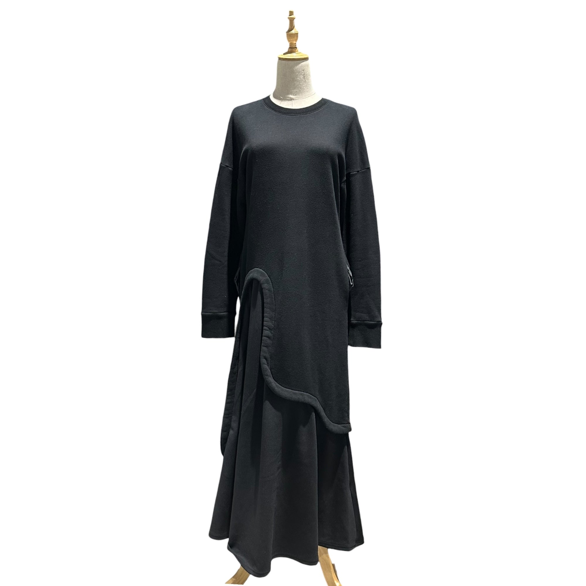 UN3D.(アンスリード) Layered-Touch Sweatshirt Dress レイヤードタッチ スウェット ワンピース 522220300301-02 38(M) ブラック
