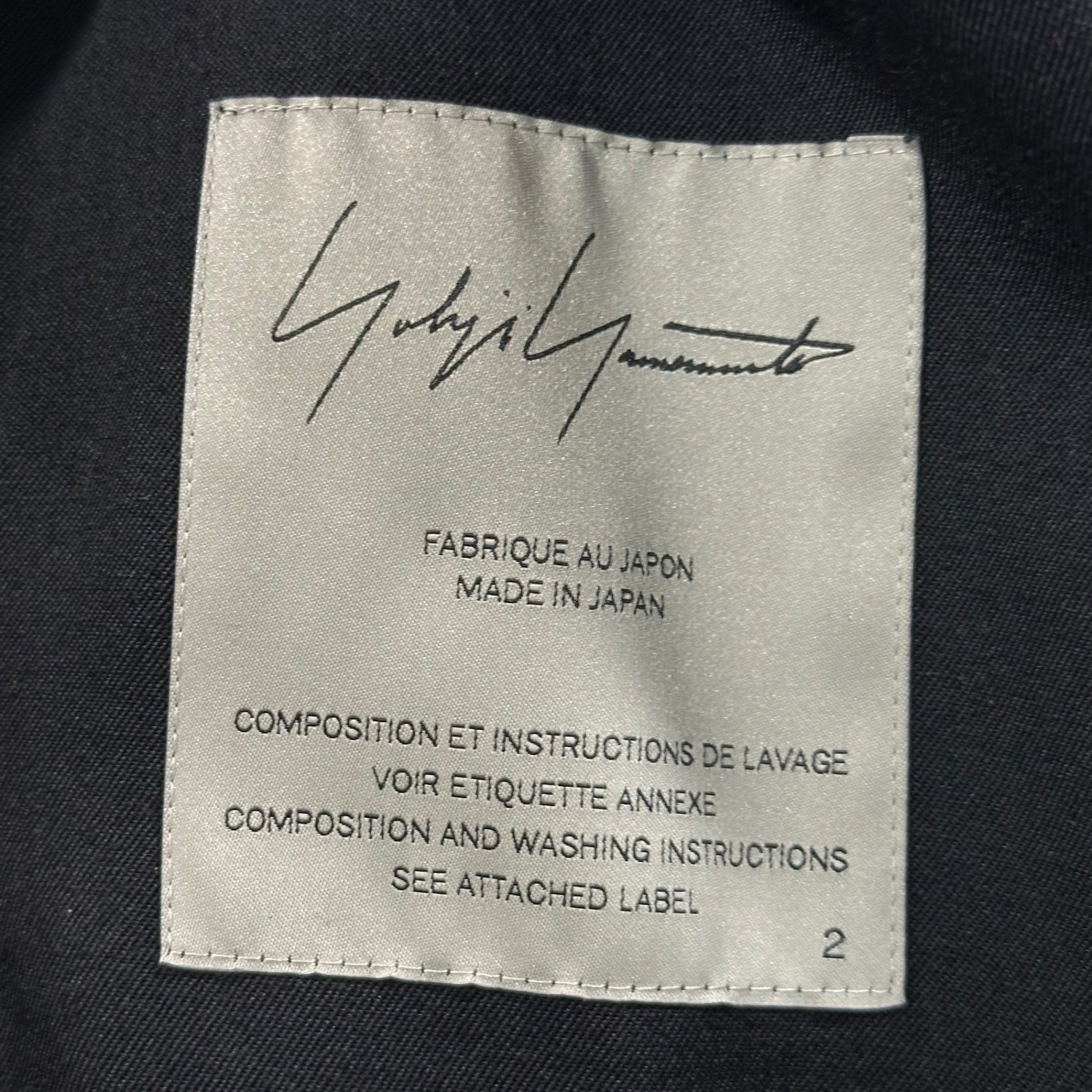 YOHJI YAMAMOTO(ヨウジヤマモト) 19AW Wool Gabardine Big-Collared Belted Coat ウール ギャバジン ビッグカラー ベルト コート FD-C01-100 2(M程度) ブラック