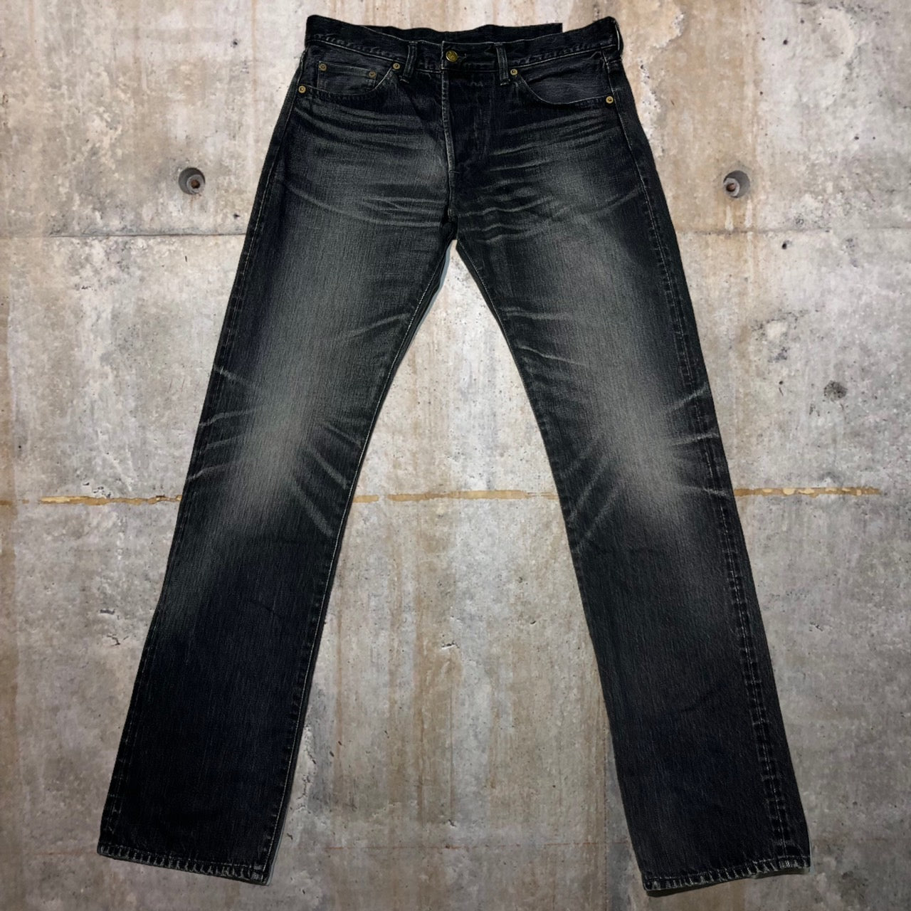 blackmeans(ブラックミーンズ) Hiroshima Denim バックプリント ストレート デニム パンツ 945-73HDP02-1 W33 ブラック