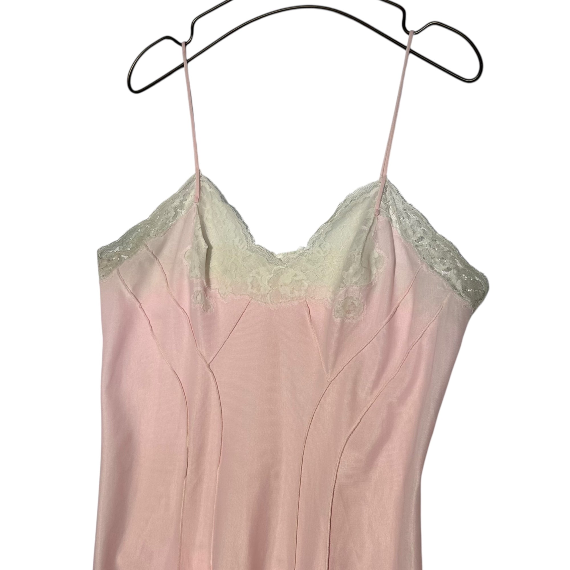Euro vintage(ヨーロッパヴィンテージ) Dream_pale tone dolly camisole ペールピンクのレース ランジェリーキャミソール 表記無し(Mサイズ程度) ペールピンク