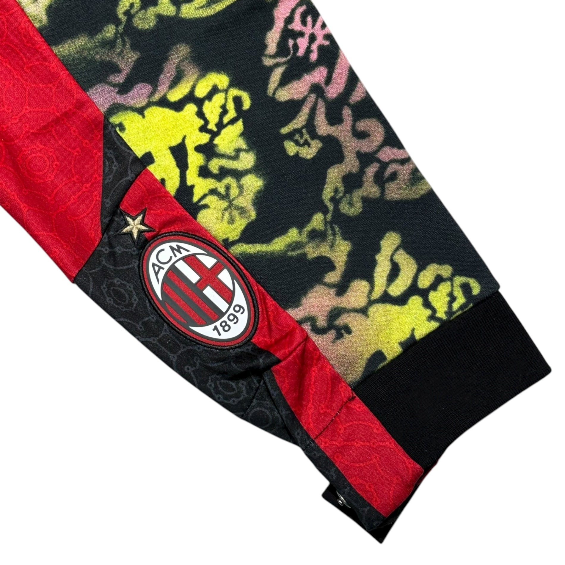 KOCHE × PUMA(コシェ × プーマ) Game Shirt-Style Half-Zip Hoodie with All-Over Print ゲームシャツ 切替 総柄 ハーフジップ パーカー SK3GU0008 S24395 M レッド×ブラック×イエロー