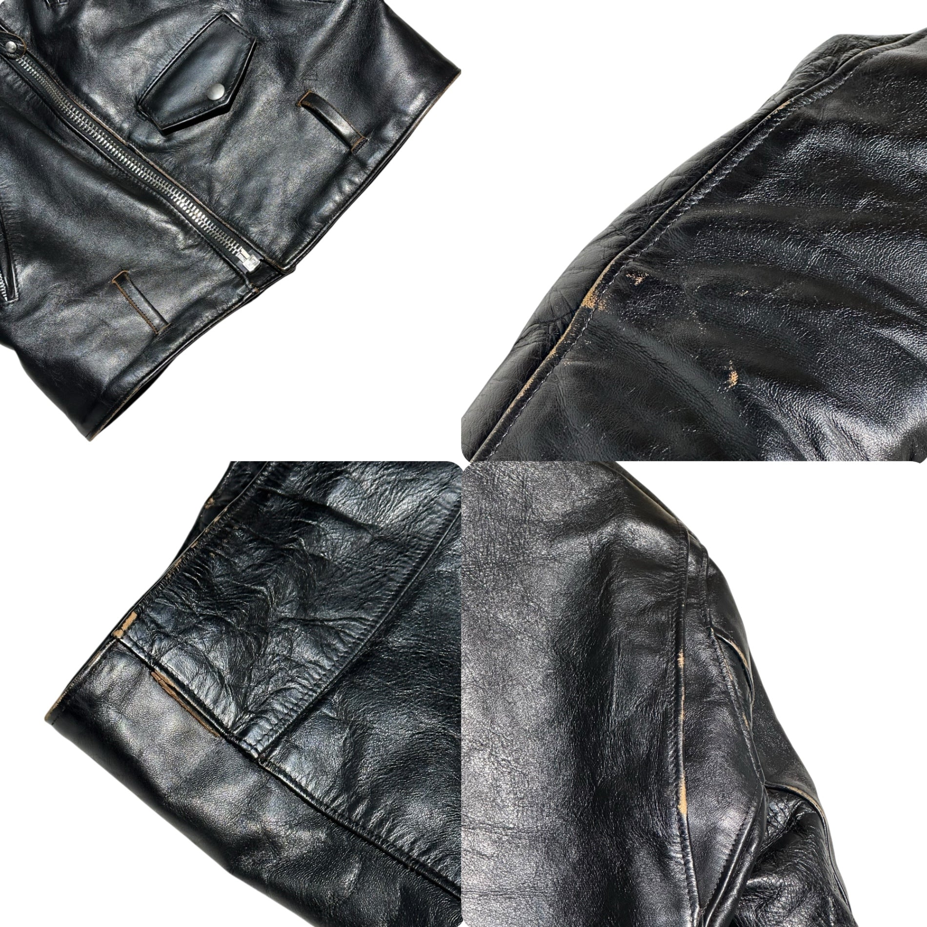 SCHOTT(ショット) Onestar 613SJH - SPECIAL HORSESHIDE ワンスター スペシャル ホースハイド 7544 34 ブラック 馬革 ダブル ライダース レザー ジャケット