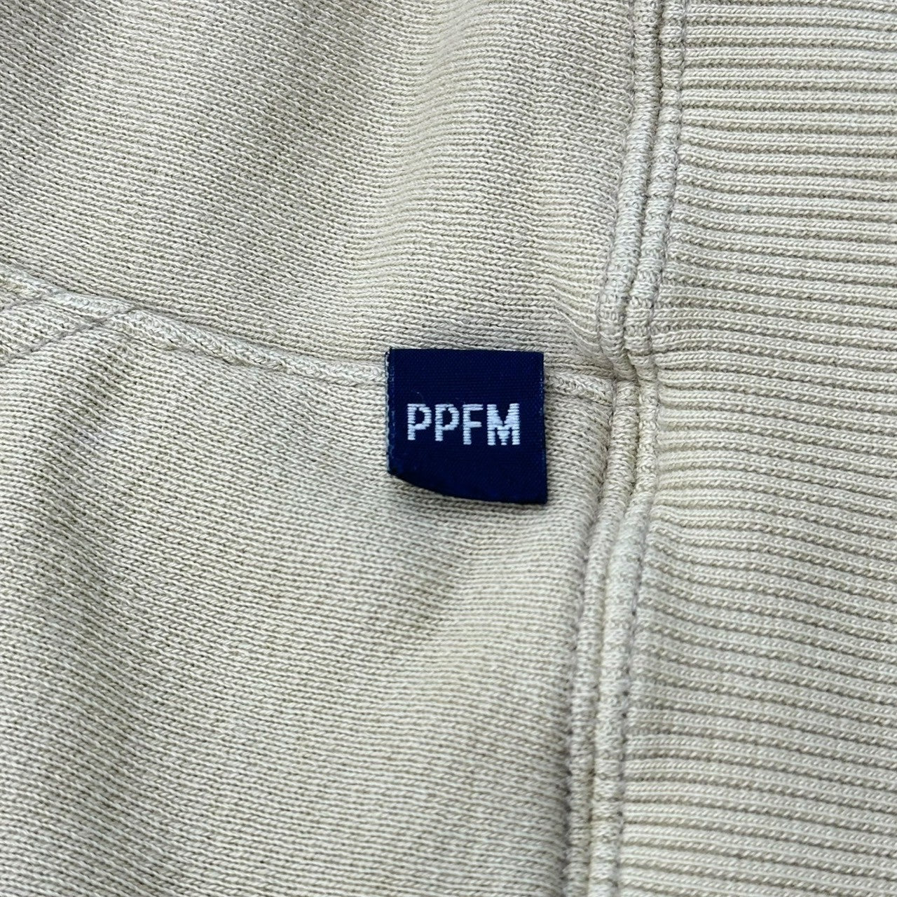 PPFM(ピーピーエフエム) 00's Red Seam Line Inside-Out Zip Hoodie レッド シーム ライン インサイドアウト ジップ パーカー FREE ベージュ×レッド Y2K