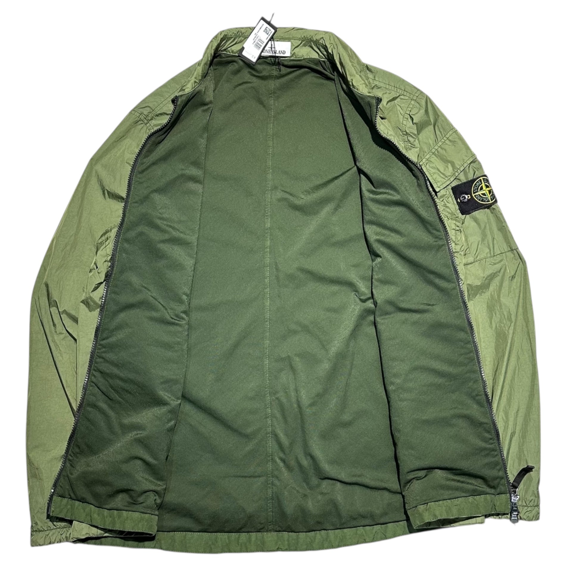 STONE ISLAND(ストーンアイランド) 22AW Garment Dyed Crinkle Reps R-NY Overshirt ガーメントダイ ナイロン シャツ ジャケット 771510223 XL オリーブ ブルゾン