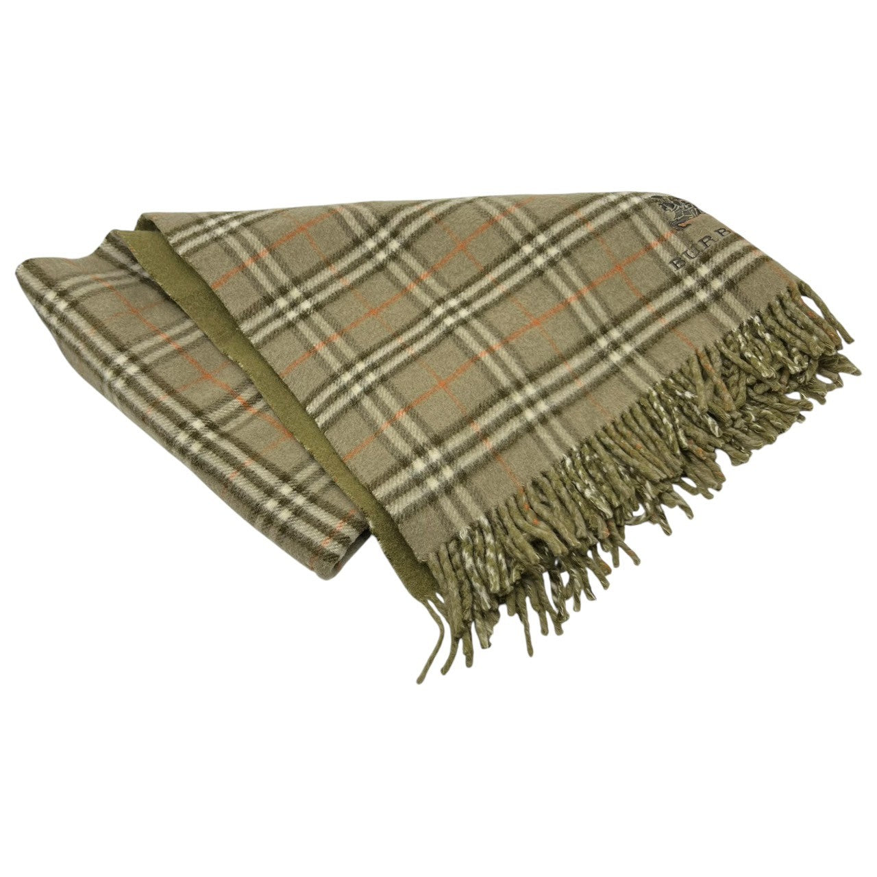 BURBERRY LONDON(バーバリーロンドン) Burberry check large wool muffler バーバリー チェック 大判 ウール マフラー カーキ