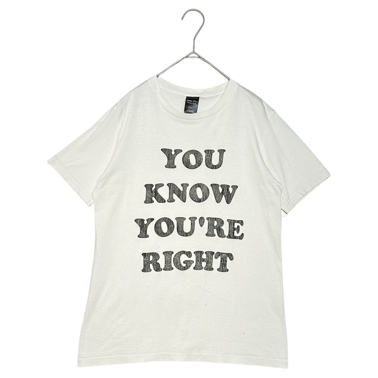 NUMBER (N)INE(ナンバーナイン) 03SS Kurt period YOU KNOW YOU'RE RIGHT print T-shirt カート期 メッセージ プリント Tシャツ 1(XS) ホワイト×ブラック 宮下貴裕 本人期