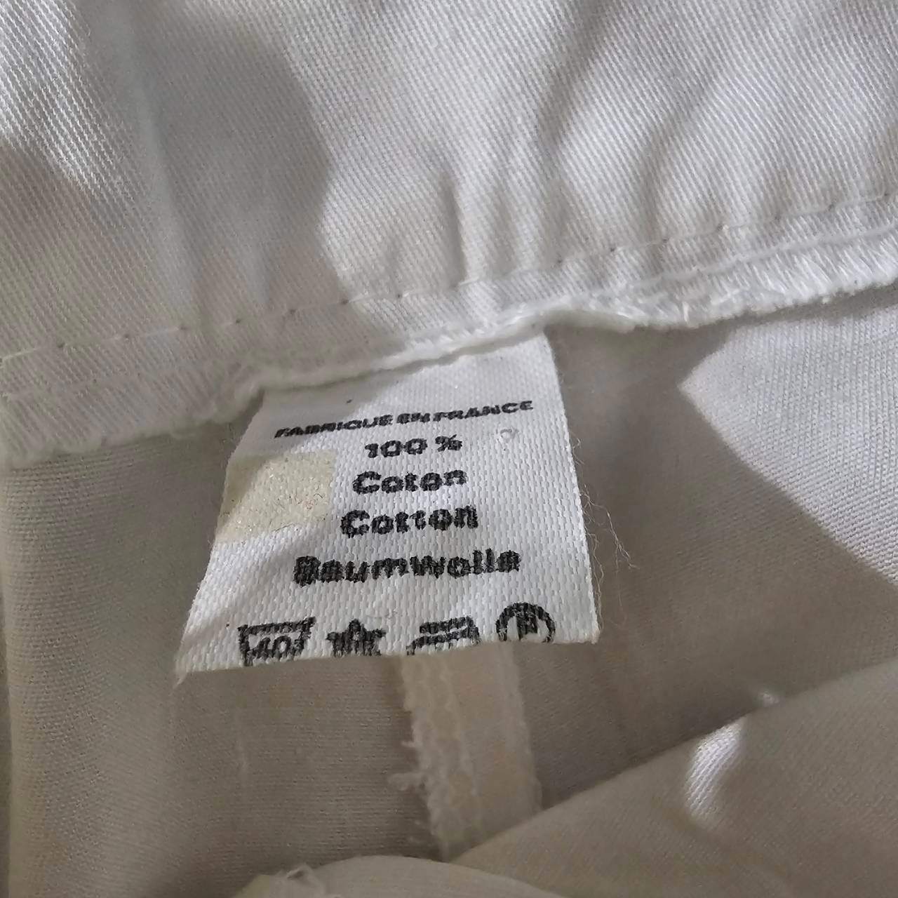 Euro vintage(ヨーロッパヴィンテージ) 70's~ Boy_cotton half tacked pants コットンハーフタックパンツ 表記無し(S~M程度) ホワイト