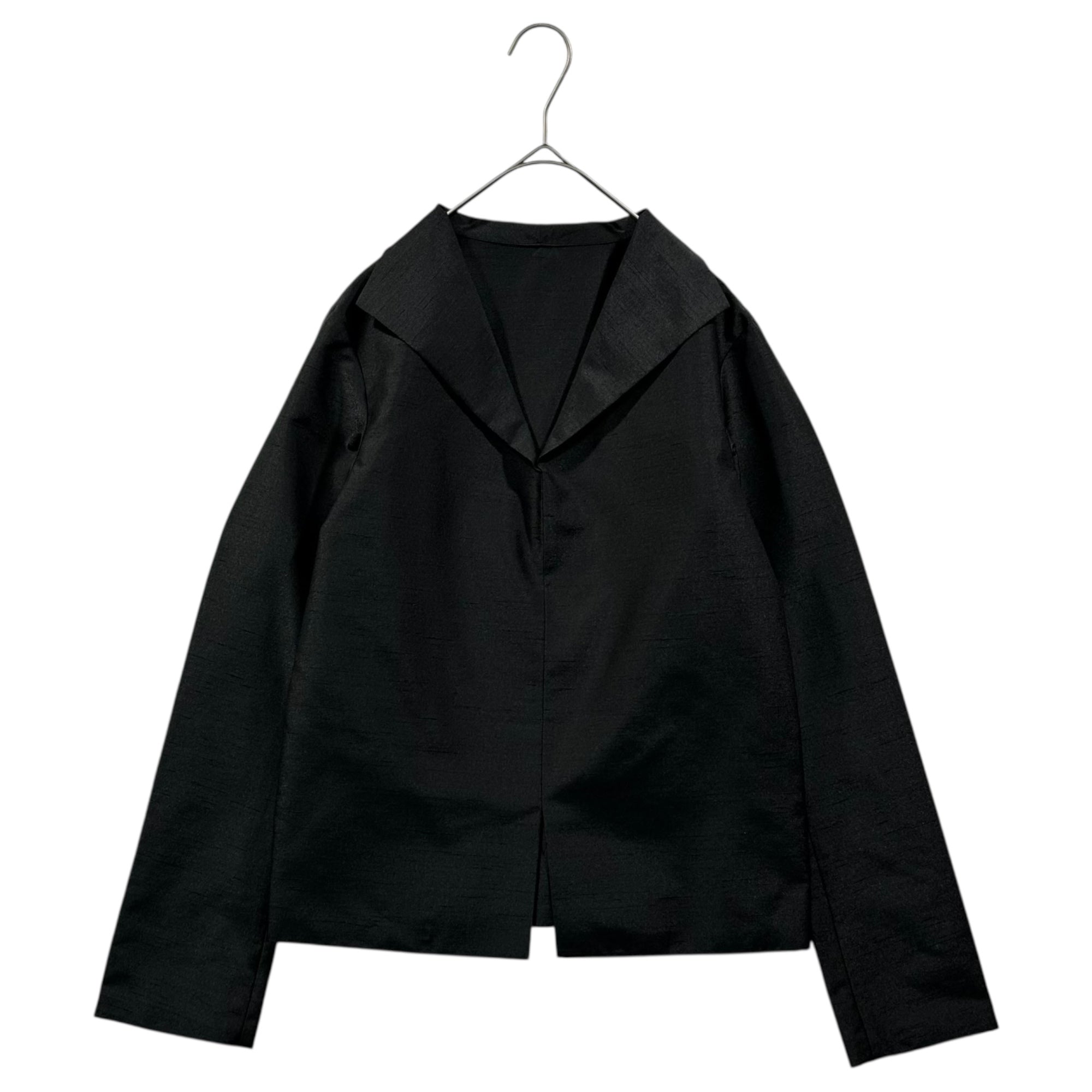 Y's(ワイズ) 90's Ripple Poly Fabric Skipper Blouse 90年代 リップル ポリ スキッパー ブラウス YF-B04-910 FREE(S程度) ブラック ヨウジヤマモト
