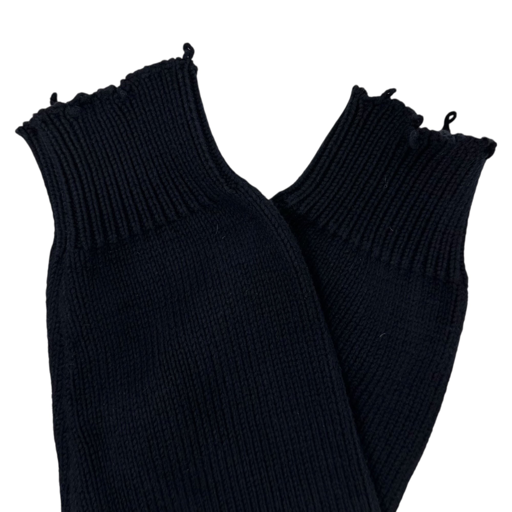 MAISON MARGIELA(メゾンマルジェラ) 20SS GAUGE 5 JERSEY DESTROYED デストロイ コットン クルーネック ニット S50GP0136 M ネイビー ダメージ加工