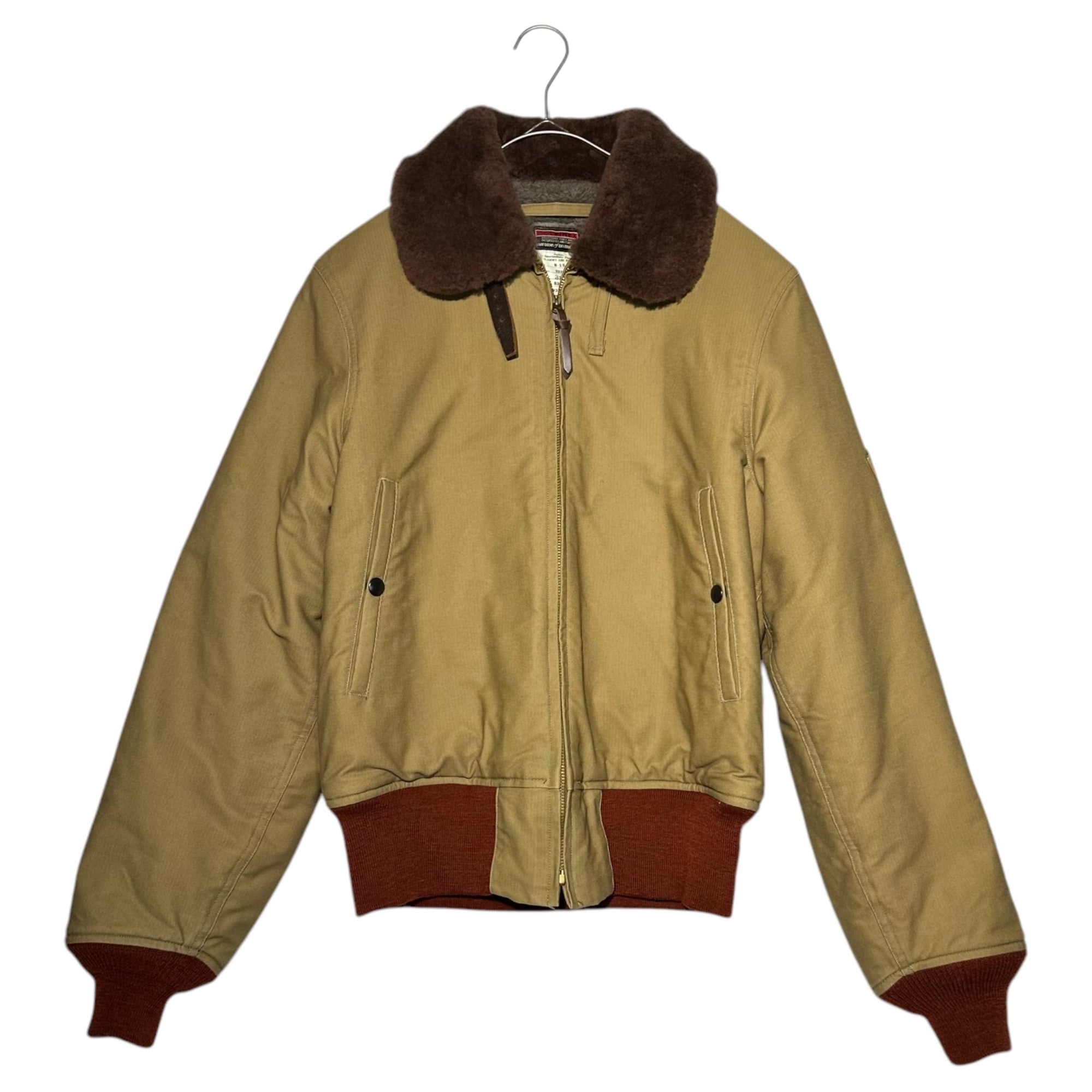BUZZ RICKSON’S(バズリクソンズ) colvinex B-15 flight jacket フライト ジャケット 民間モデル US-ARMY CONT NO:W33-038AC-2943 SPEC:3220 38(M程度) ブラウン 型番:BR14144