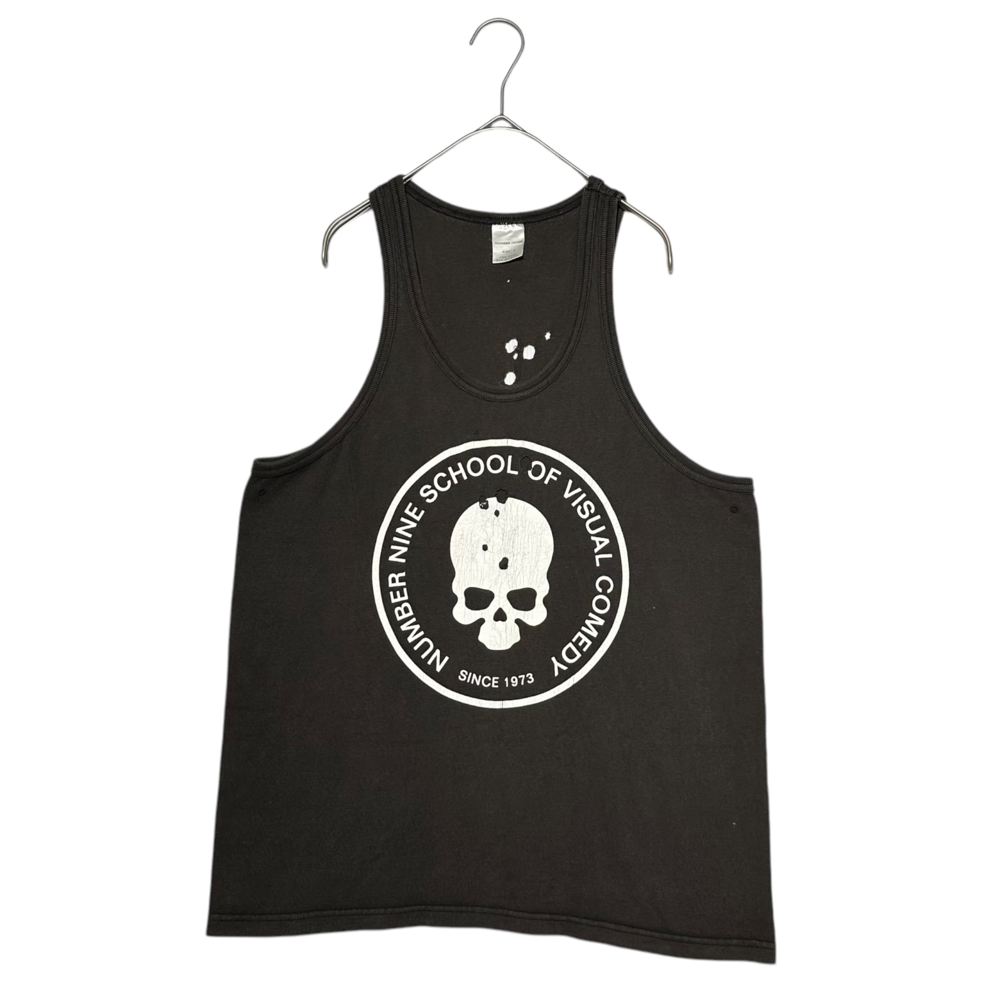 NUMBER (N)INE(ナンバーナイン) 01ss perforated skull tank top 穴あき ドクロ スカル タンクトップ 3(M) チャコールグレー アーカイヴ 稀少品