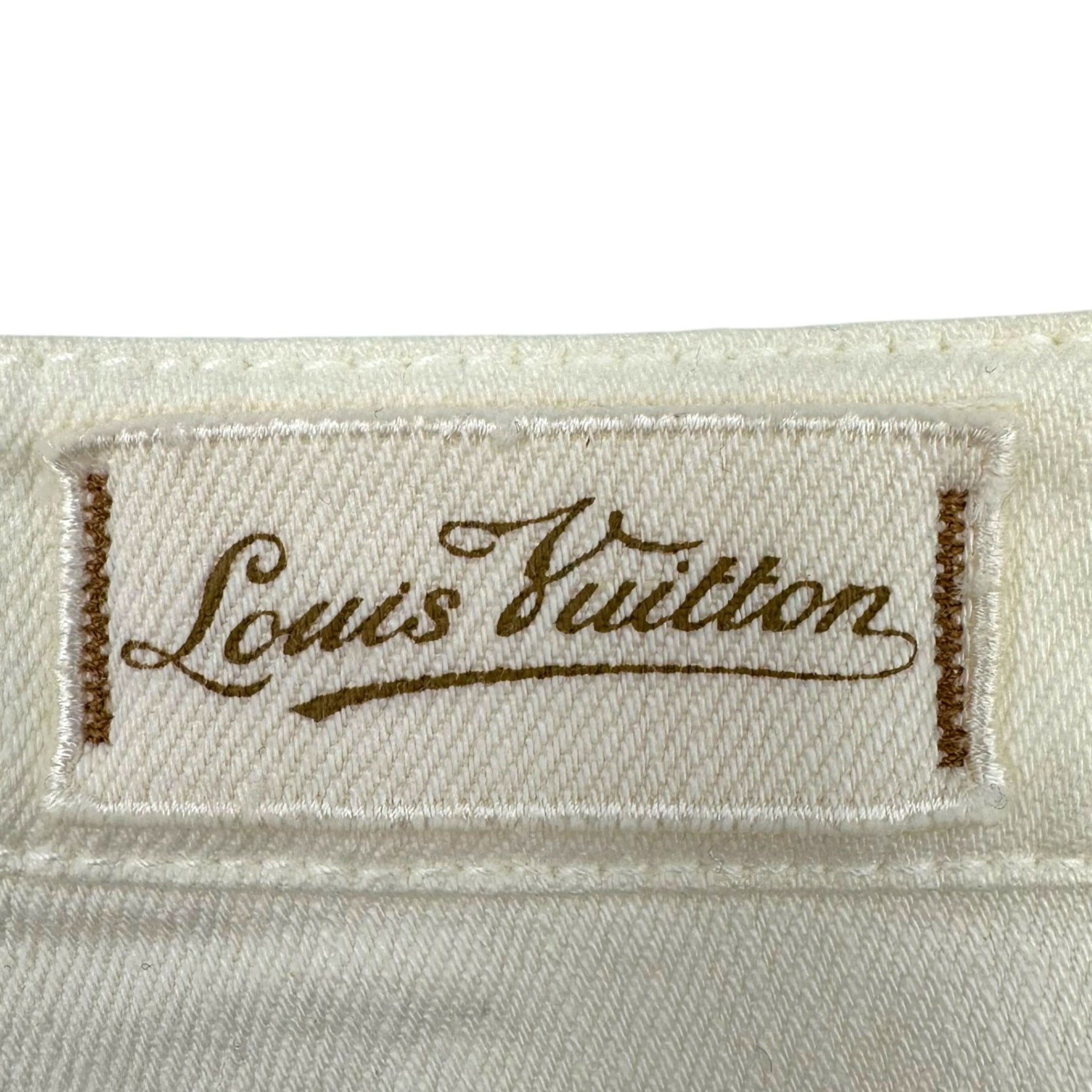 LOUIS VUITTON(ルイヴィトン) Monogram Embroidered White Denim Shorts モノグラム 刺繍 ホワイト デニム ショーツ PW091W WOPA03CKJ 38 ホワイト ショート ハーフ パンツ