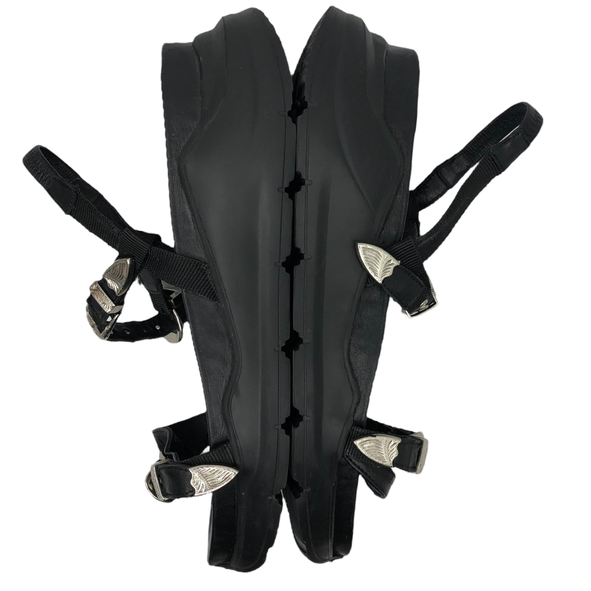 TOGA PULLA(トーガプルラ) FLATFORMS ウエスタン ベルト ストラップ 厚底 サンダル AJ1111 41(26.5~27cm程度) ブラック