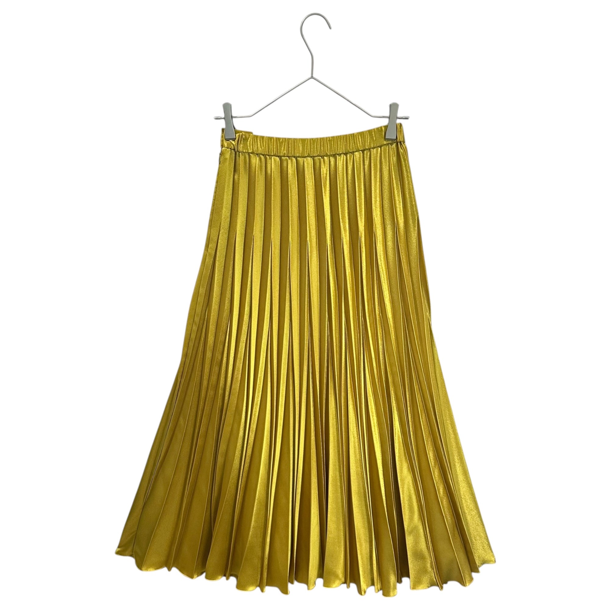 UN3D.(アンスリード) Long pleated skirt プリーツ スカート 521940800401-01 36(S程度) イエロー