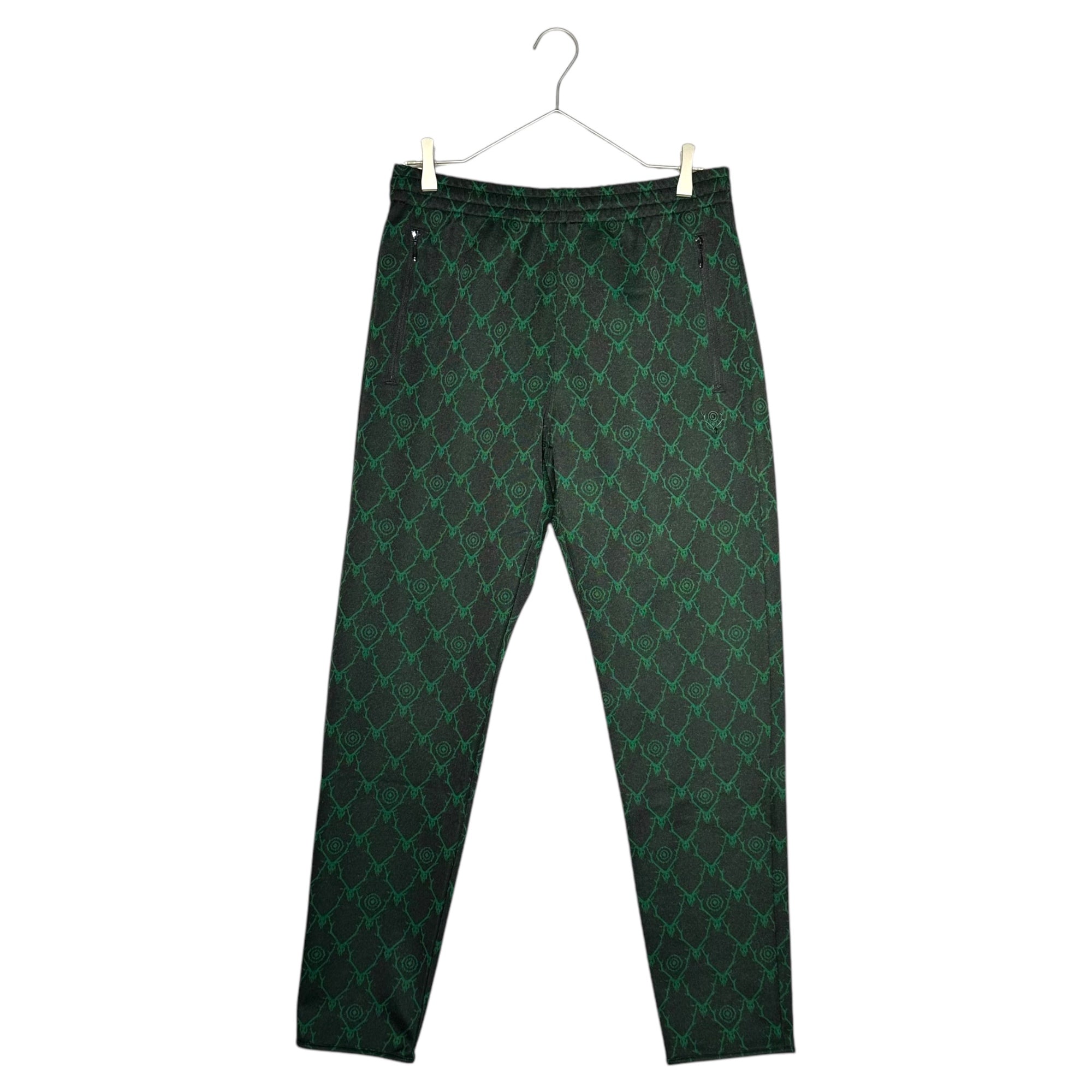 South2 West8 S2W8(サウス2ウエスト8) 22SS 22SS Trainer Pants Poly Jacquard トレーナー パンツ LQ772 S ブラック×グリーン ロゴ トラック ジャージ