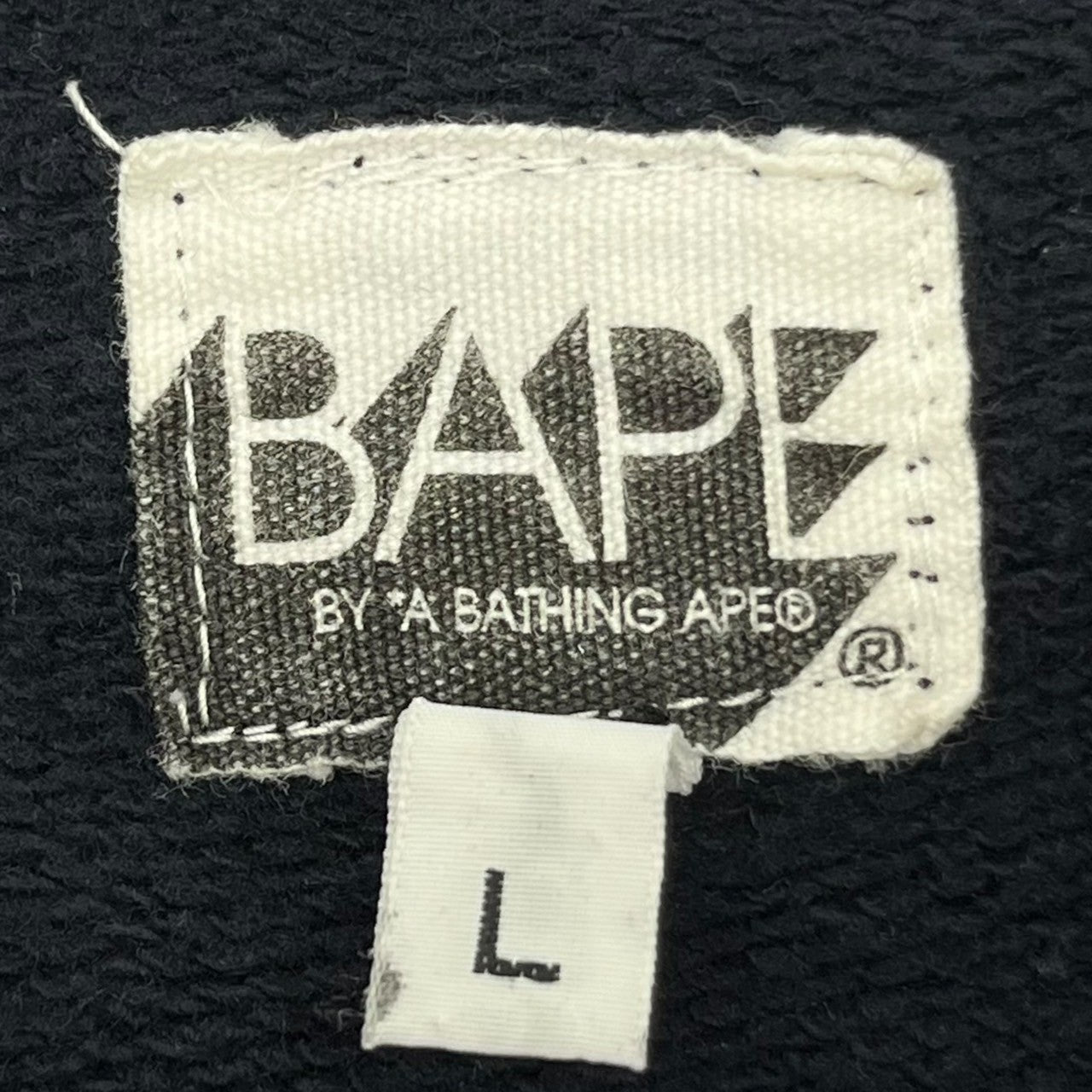 BAPE BY A BATHING APE(ベイプ バイ アベイシングエイプ) 00's a bathing ape General sweatshirt jacket 00年代 アベイシングエイプ ジェネラル スウェット ジャケット L ブラック×ホワイト