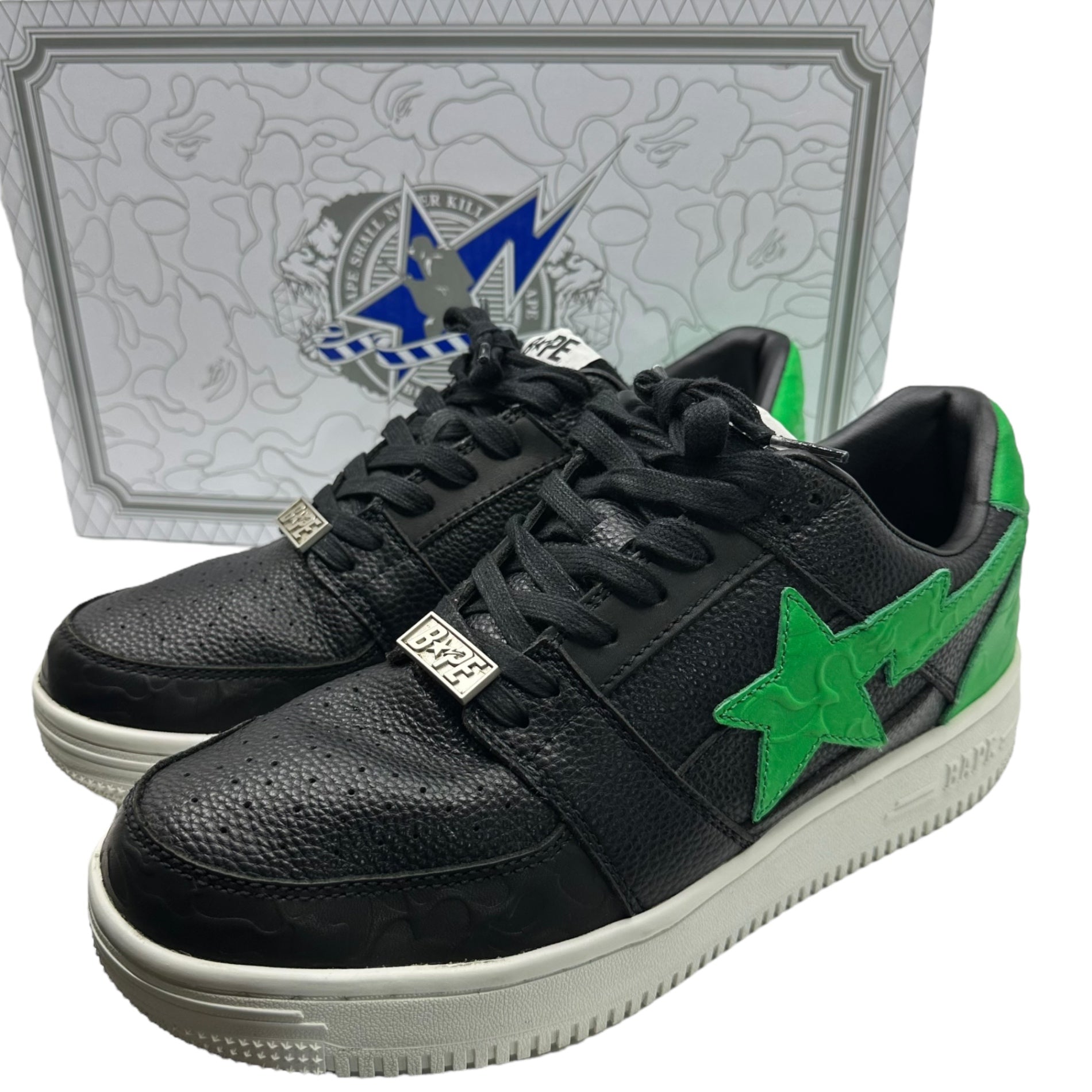 A BATHING APE(アベイシングエイプ) GUNNA BAPE STA™ ガンナ ペイプ スタ ローカット スニーカー 1G73191927 28.0cm ブラック×グリーン