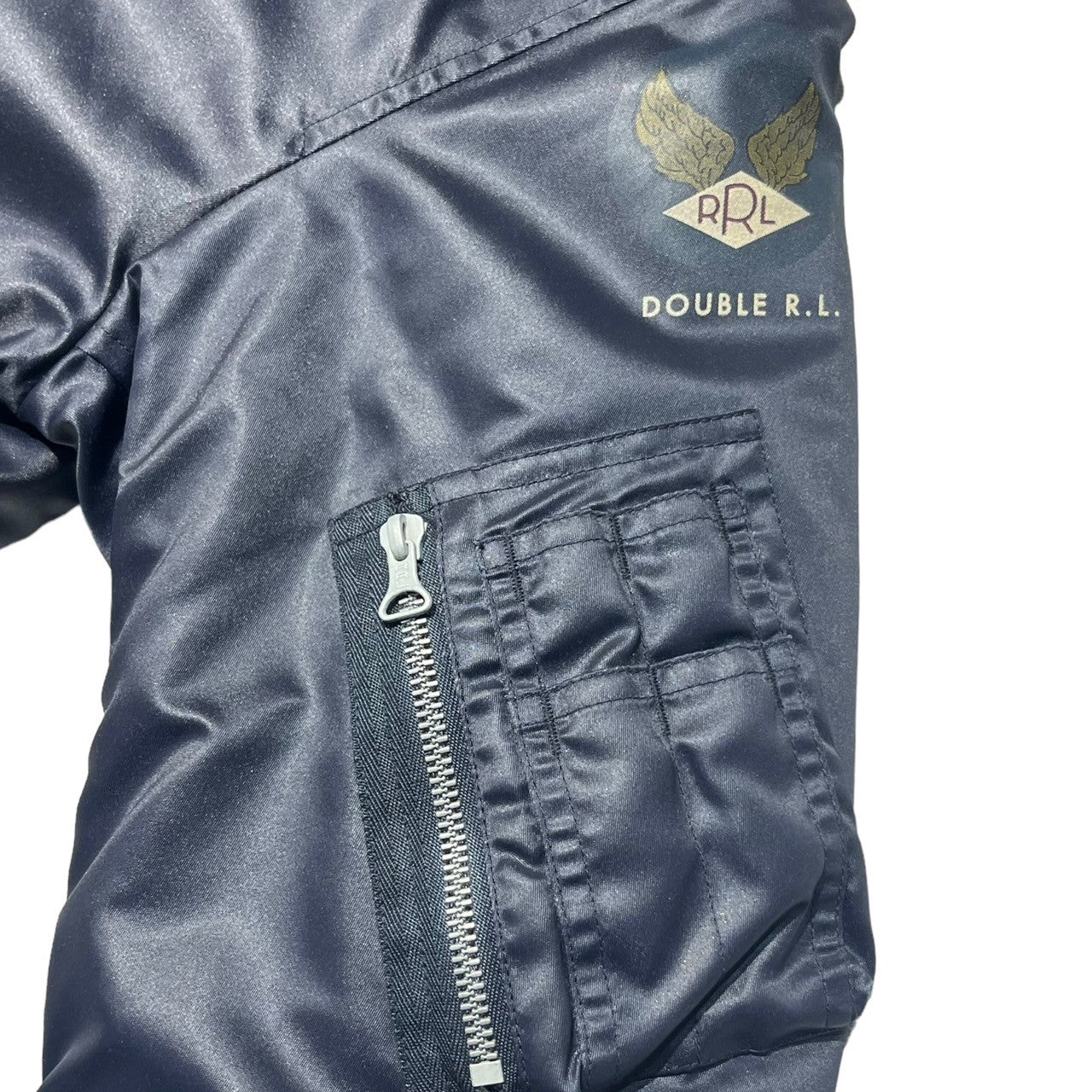 RRL(ダブルアールエル) B-15C flight jacket フライトジャケット RRL-J-381 XS ネイビー×ブラウン