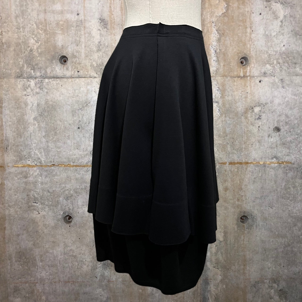 COMME des GARCONS(コムデギャルソン) 02AWポリ/ウールレイヤードデザインスカート GG-S028 S ブラック AD2002