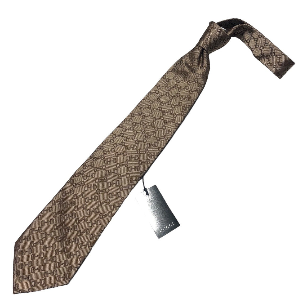 GUCCI(グッチ) タッセル デザイン シルク ネクタイ ベージュ