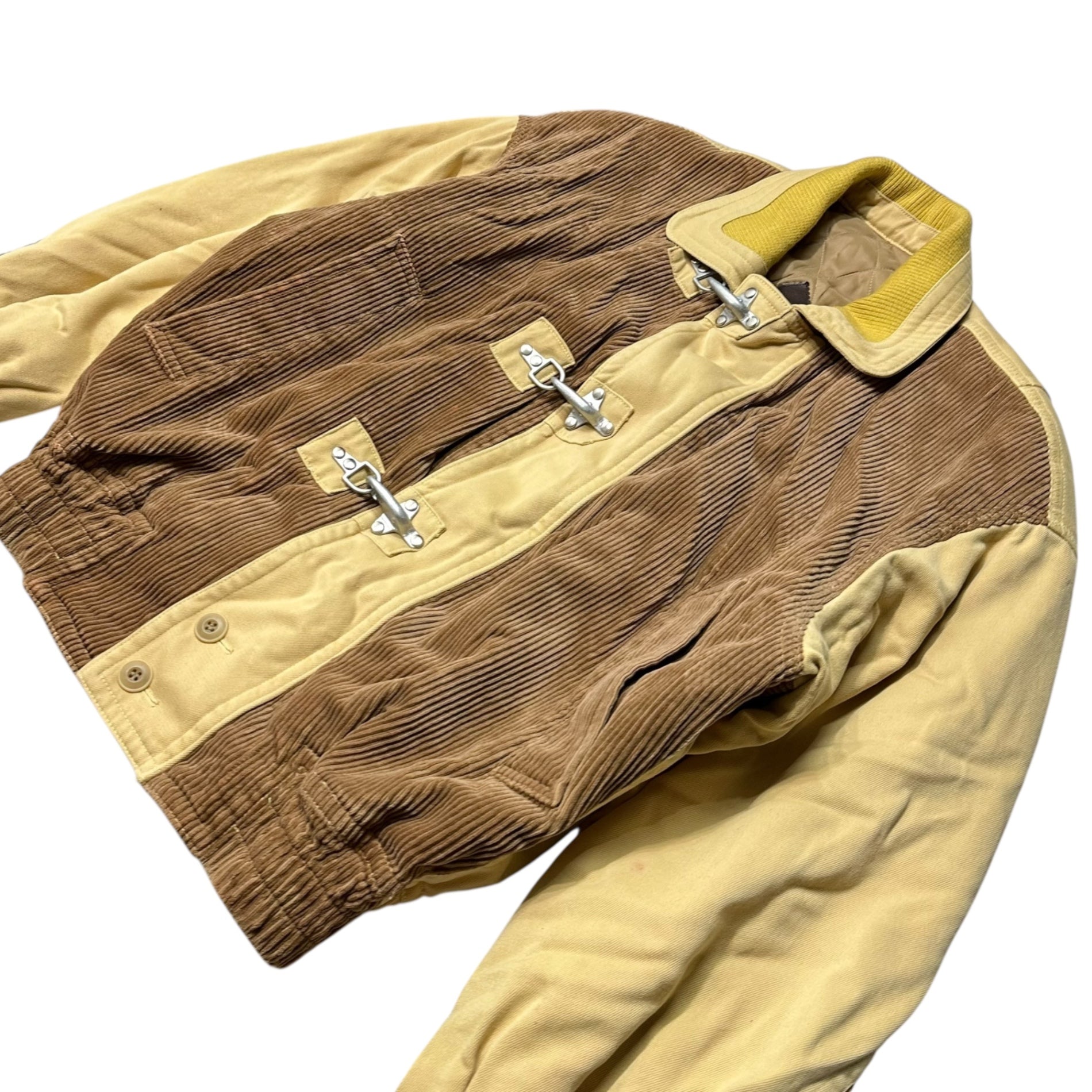 LOUIS FERAUD(ルイフェロー) 90's Archive corduroy Fireman Jacket アーカイブ コーデュロイ 切替 ファイヤーマン ジャケット 表記無(L程度) アイボリー 推定90年代