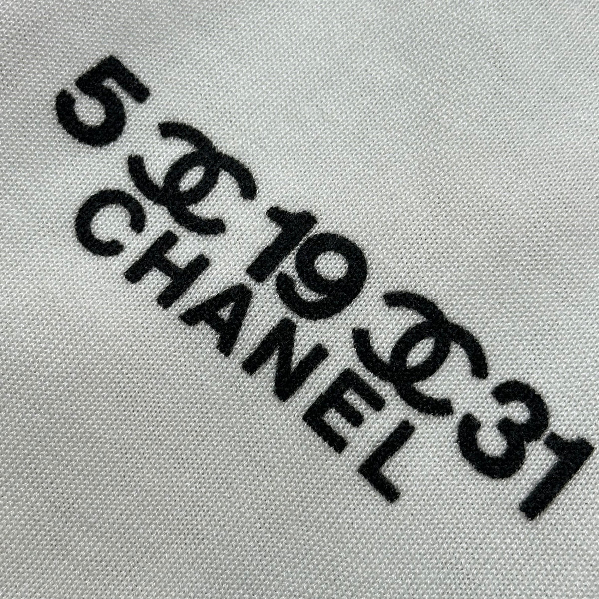 CHANEL(シャネル) Vintage 5-19-31 Chanel-Logo S/S Knit ヴィンテージ 5・19・31 シャネル ロゴ 半袖 ニット 34 ホワイト×ブラック