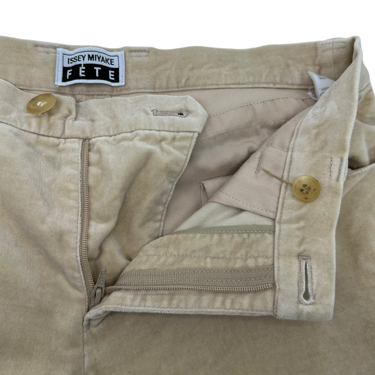 ISSEY MIYAKE FETEI(イッセイミヤケフェット) Cotton cashmere stretch skinny pants コットン カシミア ストレッチ スキニー パンツ IF74FF529 1(S程度) アイボリー