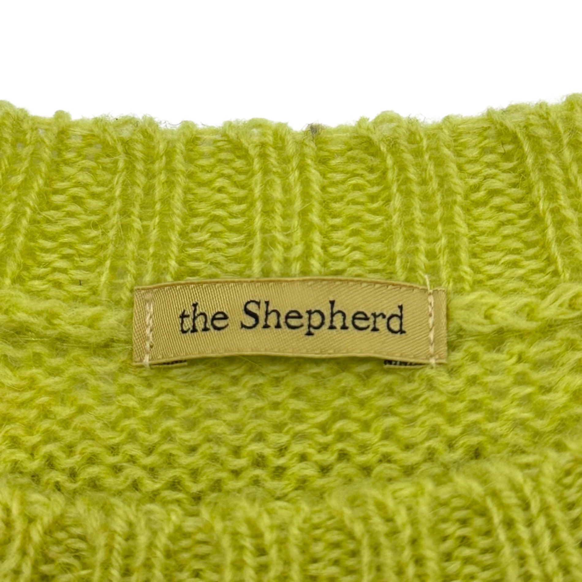 the Shepherd(ザシェパード) 20AW Elbow Patch Stitch Wool Knit エルボーパッチ ステッチ ウール ニット USZ4901-1 4 ライムグリーン