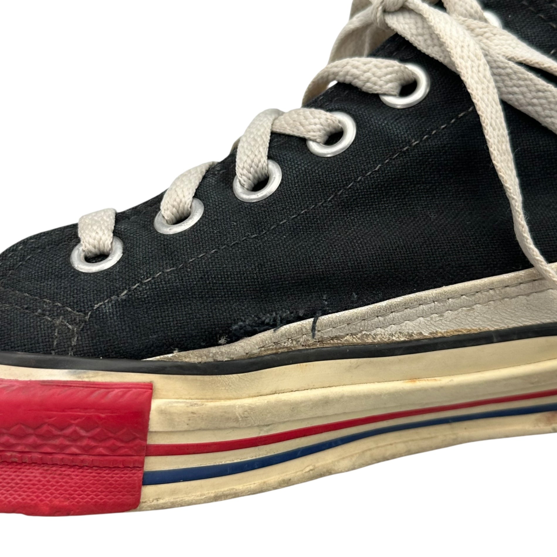 UNDERCOVER(アンダーカバー) 96AW WIRE Period Toe-Painted All Star Type Low-Cut Sneakers ワイヤー期 つま先塗装 オールスター タイプ ローカットスニーカー L(27.5~28.0cm程度) ブラック×ホワイト×レッド 1996年 初期アイテム 稀少 AS型