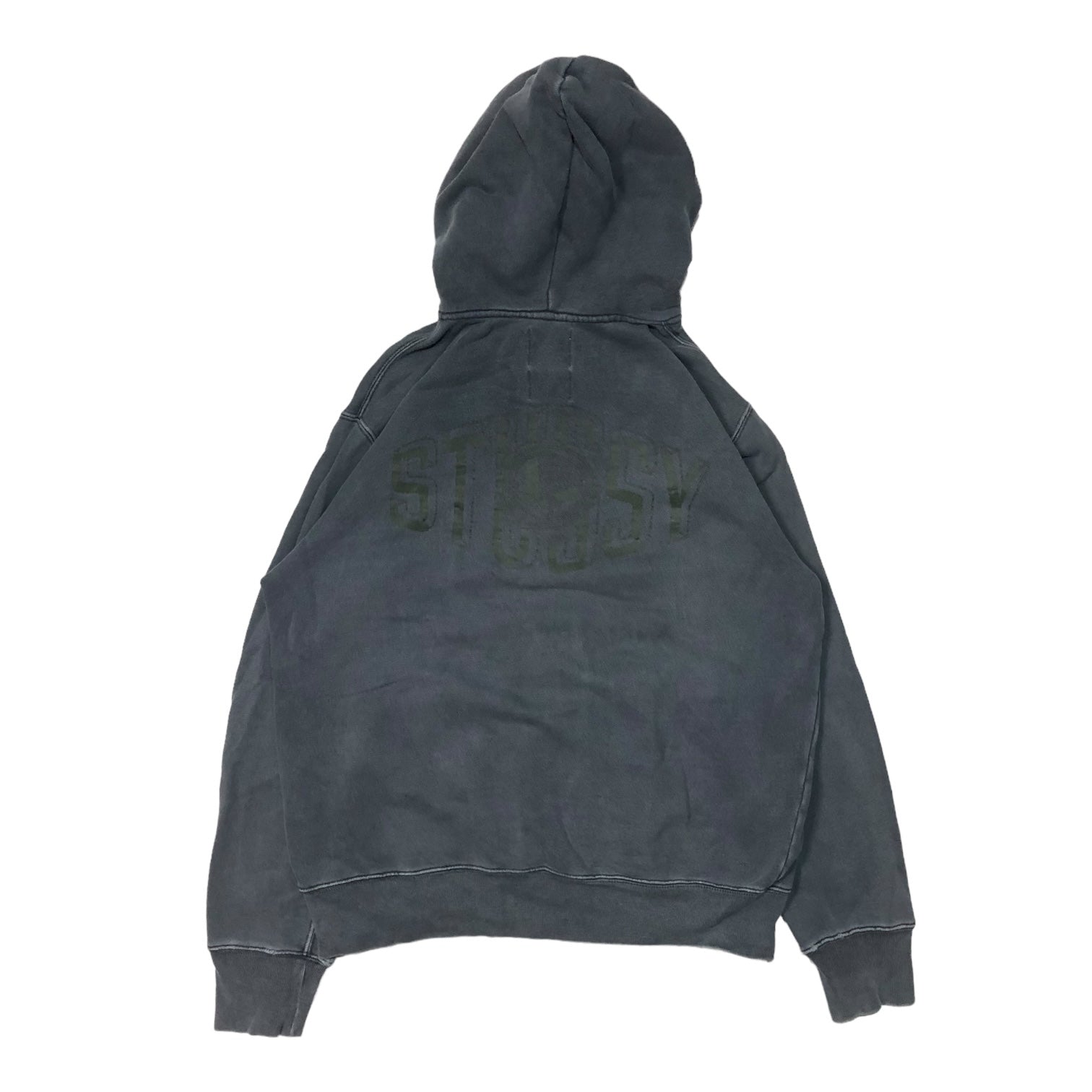 STUSSY×Champion(ステューシー×チャンピオン) vintage processed zip hoodie ヴィンテージ加工 ジップ パーカー L グレー