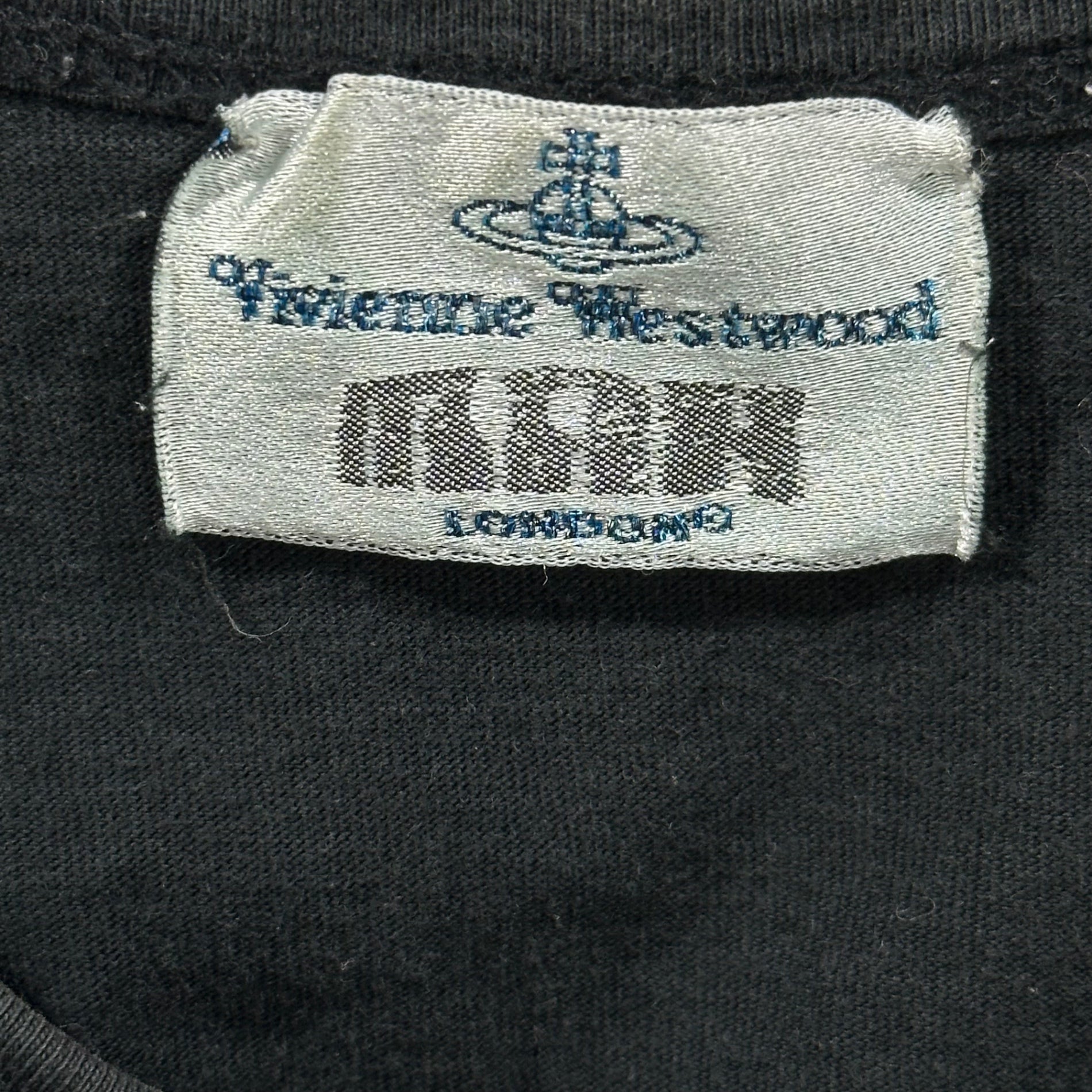 Vivienne Westwood MAN(ヴィヴィアンウエストウッドマン) 1990's "MAN" Logo S/S Tee グラフィック ロゴ 半袖 Tシャツ 表記消(S程度) ブラック 90年代