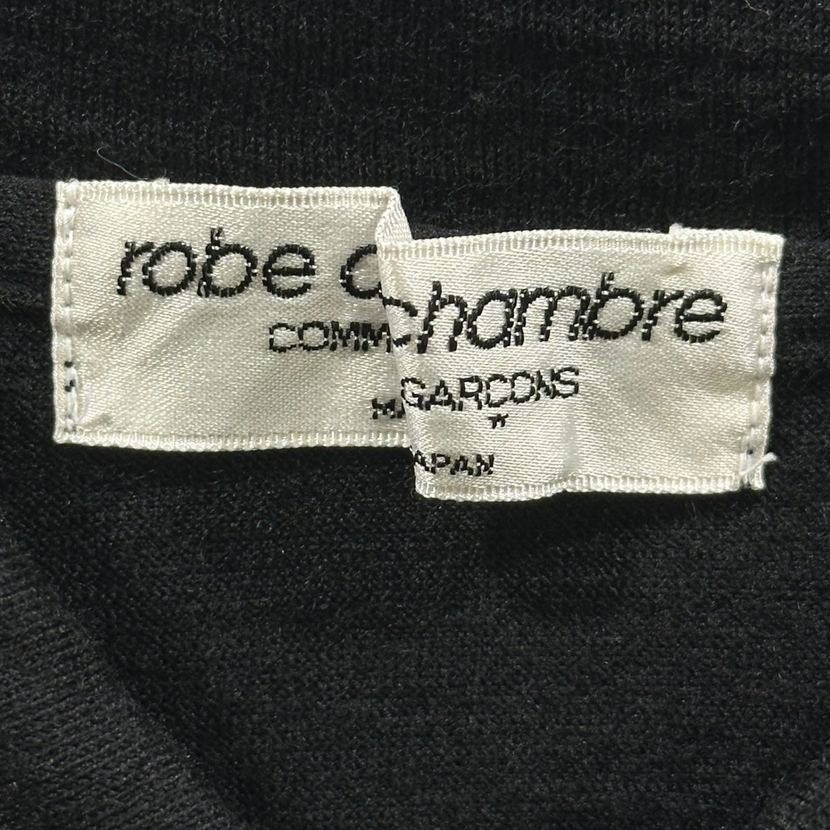 robe de chambre COMME des GARCONS(ローブドシャンブルコムデギャルソン) 1989AW L/S Wool Polo Shirt 長袖 ウール ポロシャツ RT-050330 FREE ブラック AD1989 80s アーカイブ 男性着用可能
