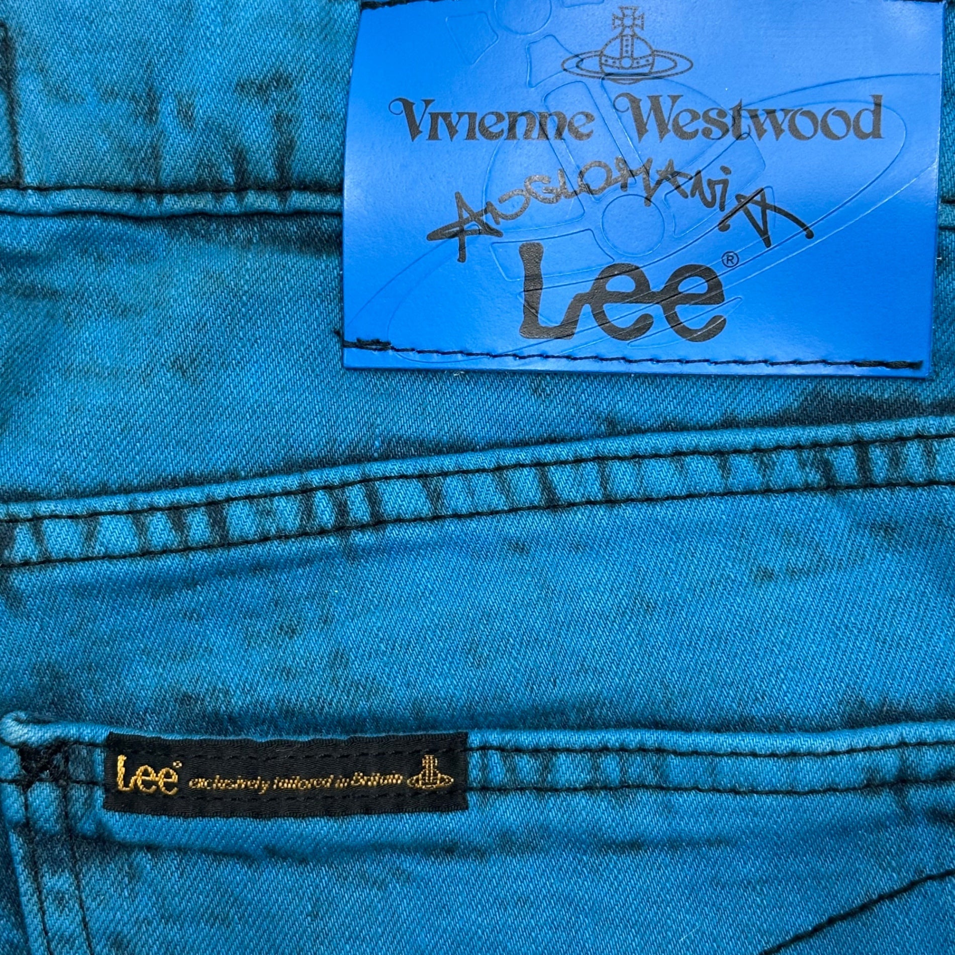 Vivienne Westwood ANGLOMANIA×Lee(ヴィヴィアンウエストウッドアングロマニア×リー) Washed Skinny Stretch Denim Pants ROCK’N 4947-1456 W28 L32 ブルー