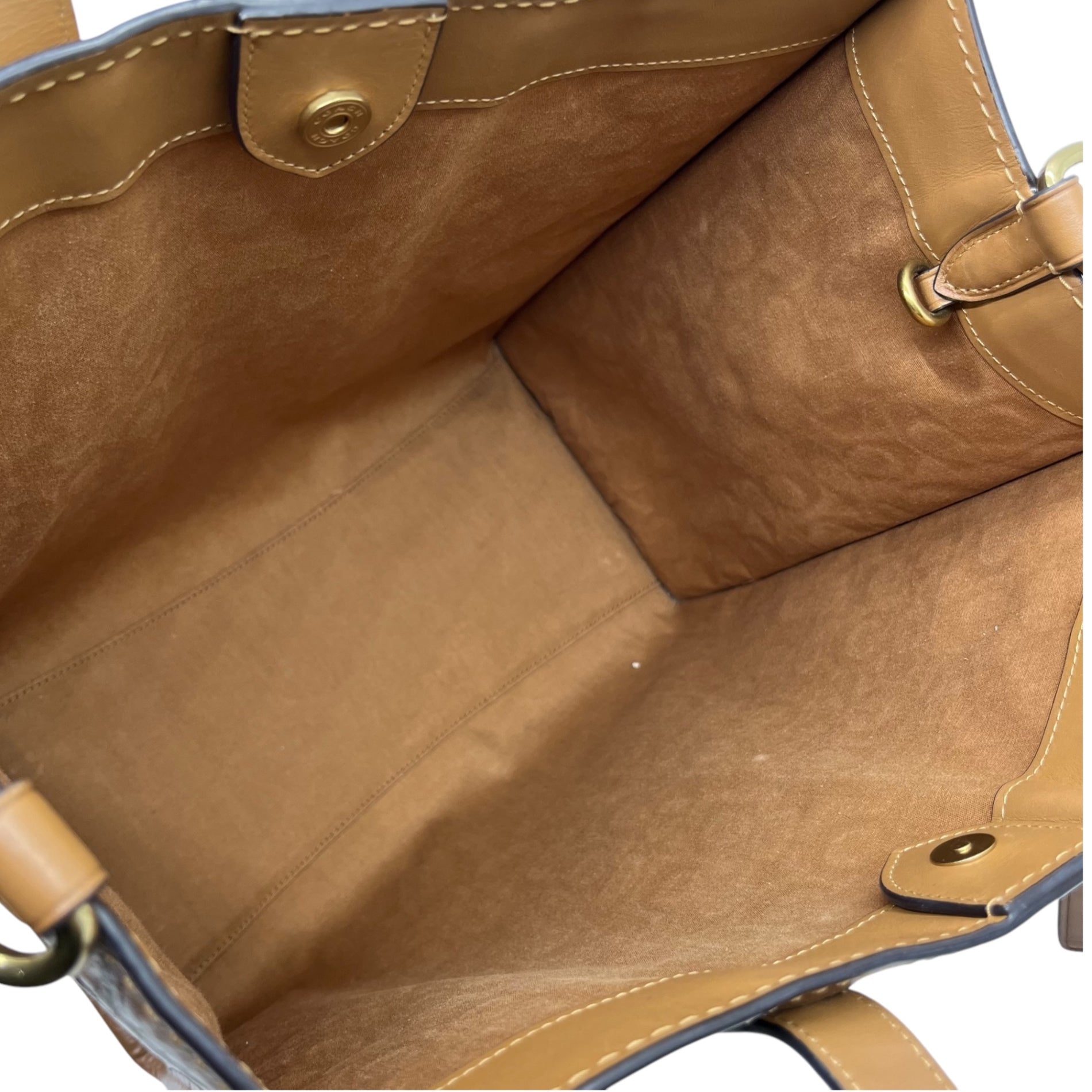 COACH(コーチ) CANBAS LIGHT SADDLE フィールド トート ブラス キャンバス ライト サドル 89165 アイボリー×ブラウン シグネチャー 2WAY ショルダー ハンド バッグ レザー