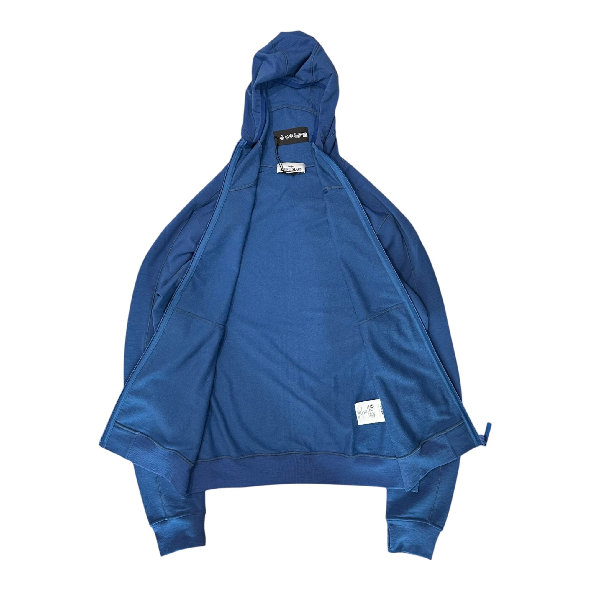 STONE ISLAND(ストーンアイランド) 24AW Stellina Zip-up Hoodie ステルリーナ ジップアップ パーカー 8115622G5 XL ブルー ロゴ 刺繍