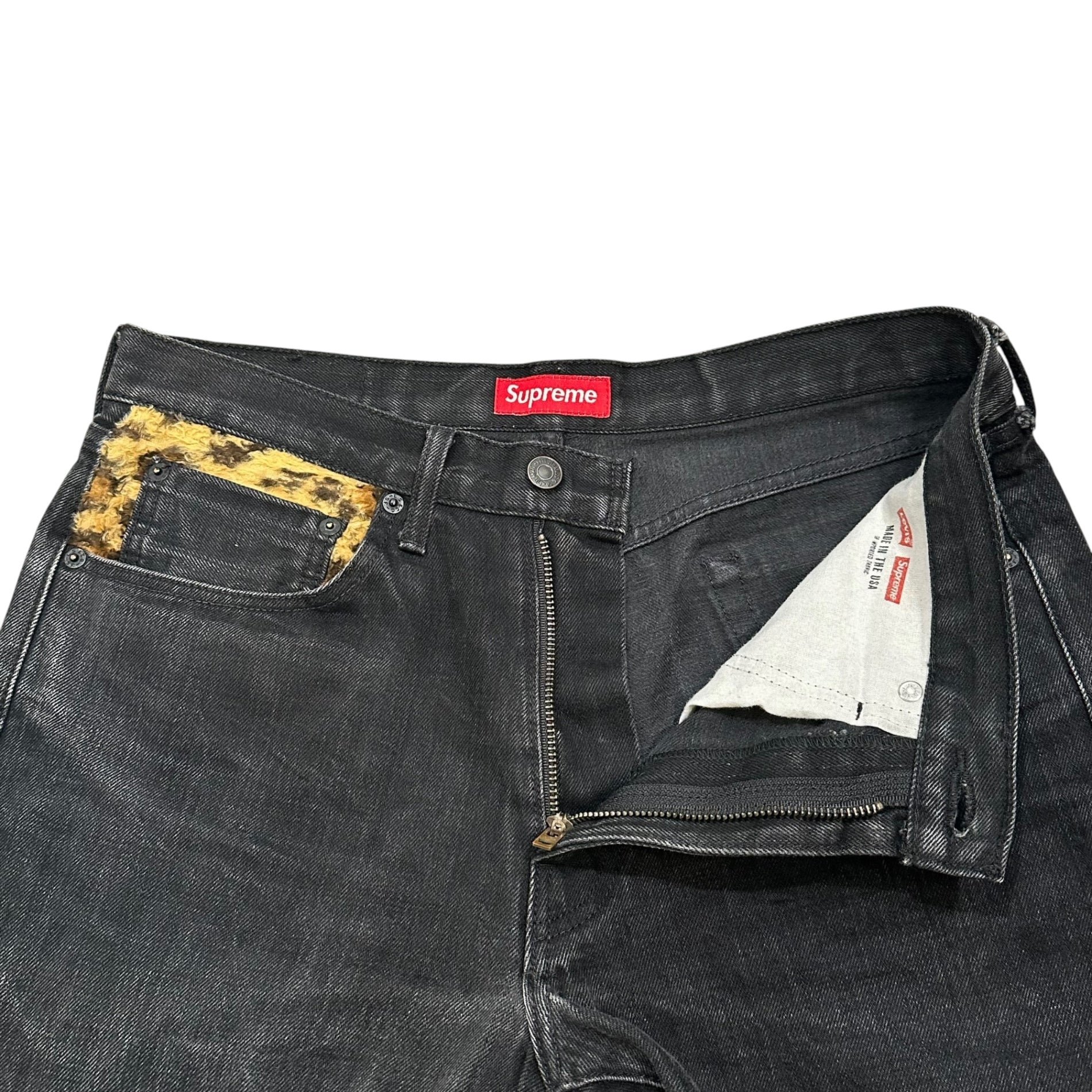 Supreme × Levi's(シュプリーム × リーバイス) 12AW 505 Zip-Fly Jean ブラック デニム パンツ PC9-00505-1003 W30 ブラック レオパード