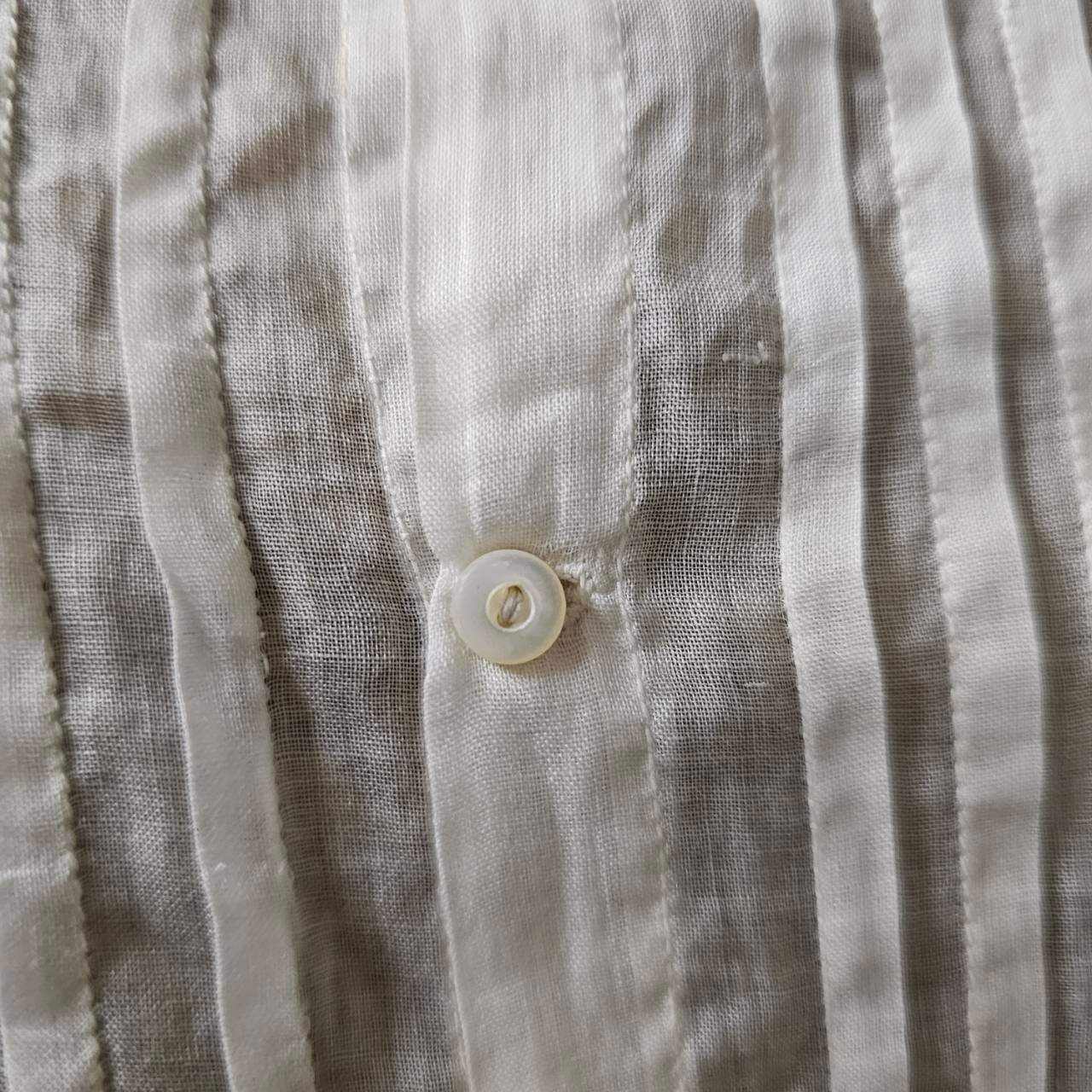 Euro antique(ヨーロッパアンティーク) 20's~handwork made lace and embroidery long sleeve blouse ハンドレースと刺繍のアンティークブラウス S~M程度 ホワイト