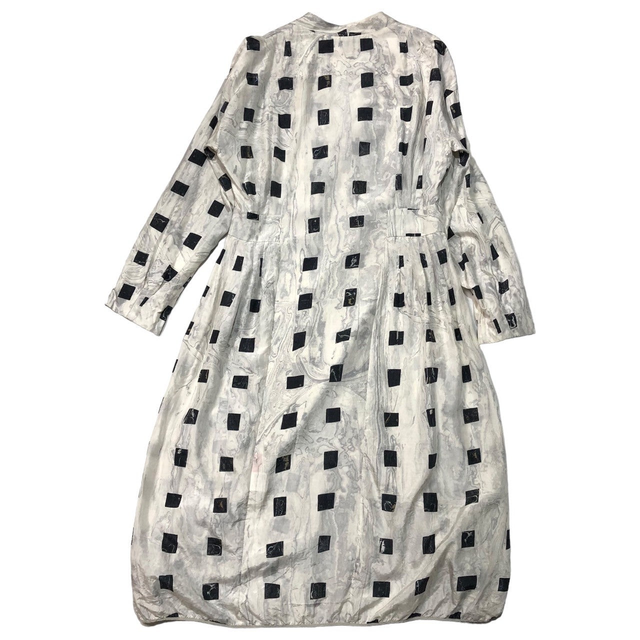 Haat(ハート) All-silk cachecoeur dress シルク 総柄 カシュクール ワンピース HA51FO544 2(M程度) ホワイト イッセイミヤケ