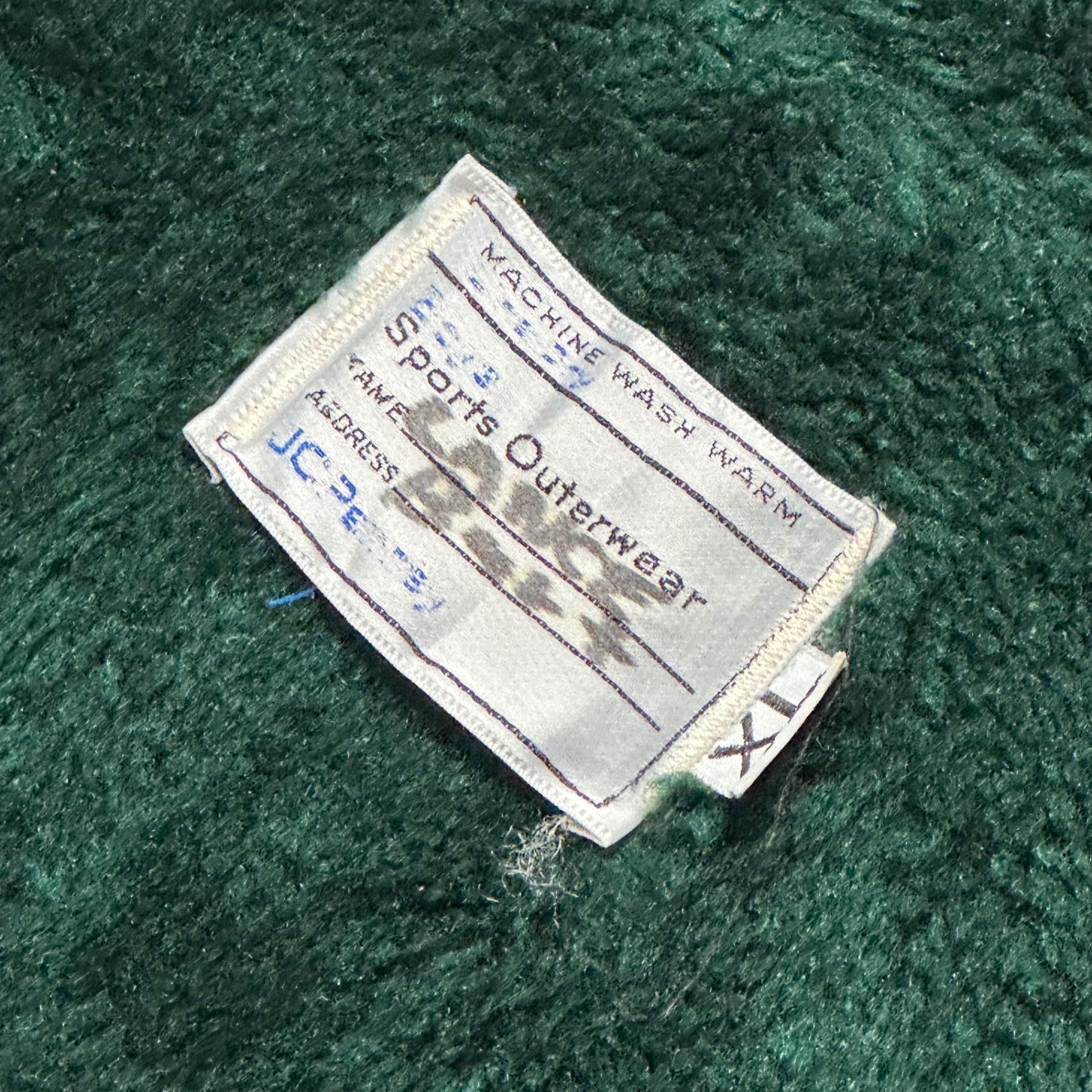 JC Penney(ジェーシーペニー) 70's Fleece-Lined Zip-Up Jacket 70年代 ヴィンテージ 内 ボア ジップアップ ジャケット XL グリーン BOYS