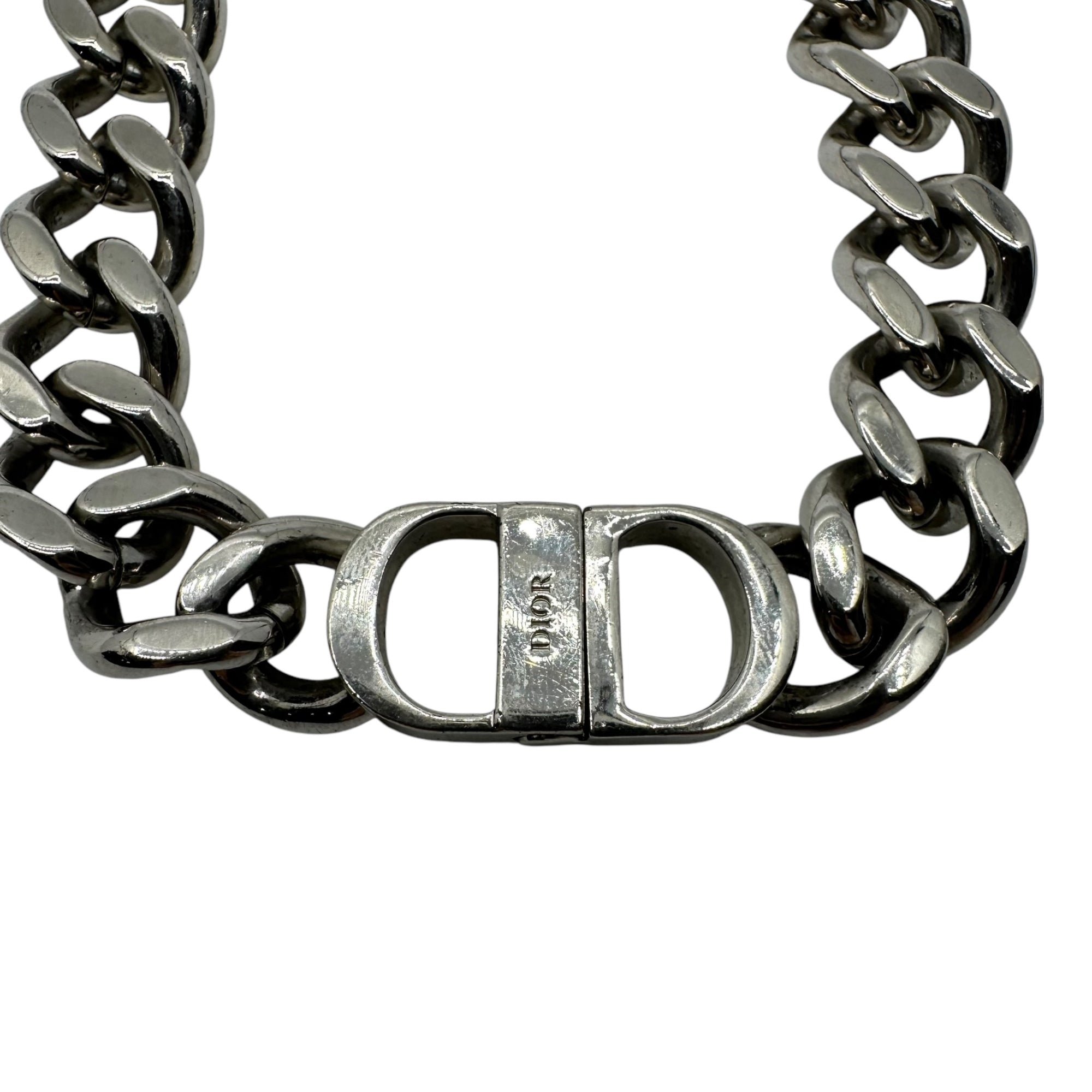 Christian Dior(クリスチャンディオール) CD ICON chain link necklace アイコン チェーンリンク ネックレス シルバーカラー 箱、購入時のレシート付属