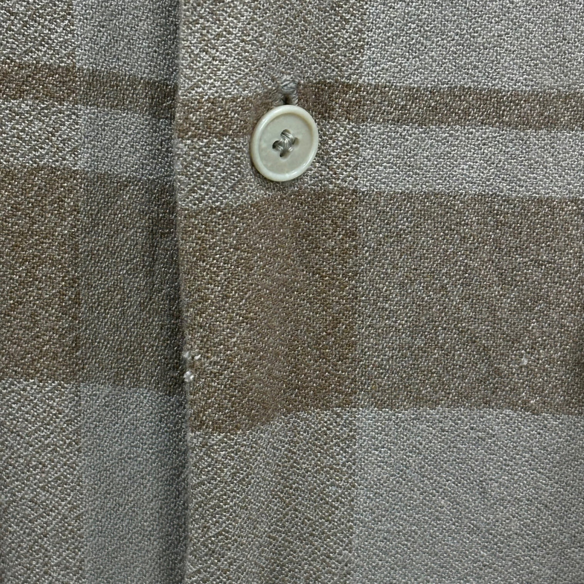 TOWNCRAFT Plus(タウンクラフトプラス) 1960's Ombre Check Rayon Gabardine Open Collar Shirt オンブレ チェック レーヨンギャバジン オープンカラー シャツ M ベージュ×ブラウン 60年代後半 ヴィンテージ 開襟