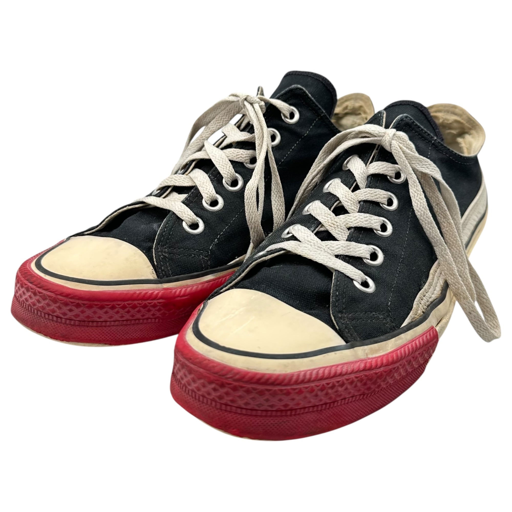 UNDERCOVER(アンダーカバー) 96AW WIRE Period Toe-Painted All Star Type Low-Cut Sneakers ワイヤー期 つま先塗装 オールスター タイプ ローカットスニーカー L(27.5~28.0cm程度) ブラック×ホワイト×レッド 1996年 初期アイテム 稀少 AS型
