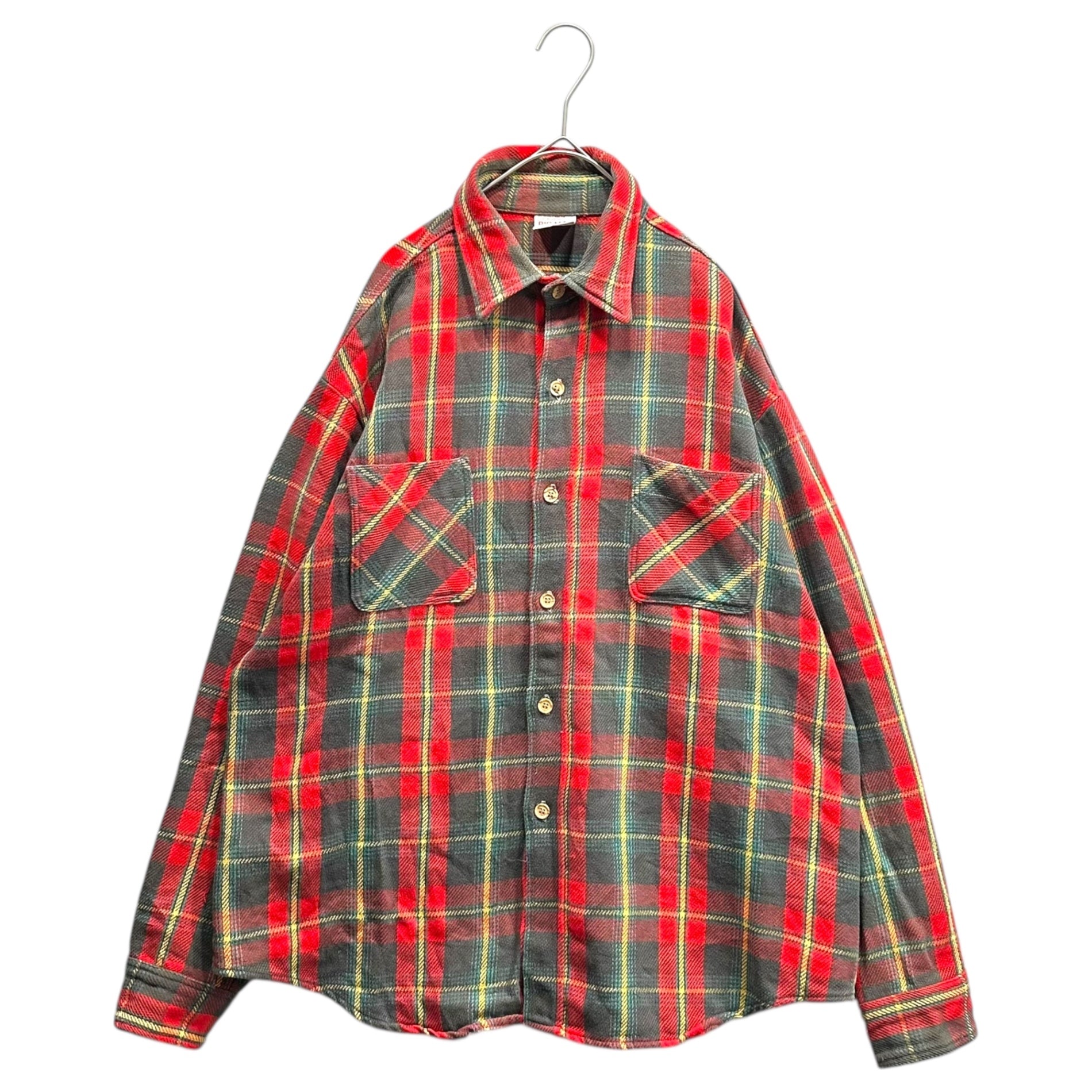 BIG MAC(ビッグマック) 70's FLANNEL CHECK SHIRT フランネル チェック シャツ L レッド×イエロー 70年代 ヴィンテージ ネルシャツ