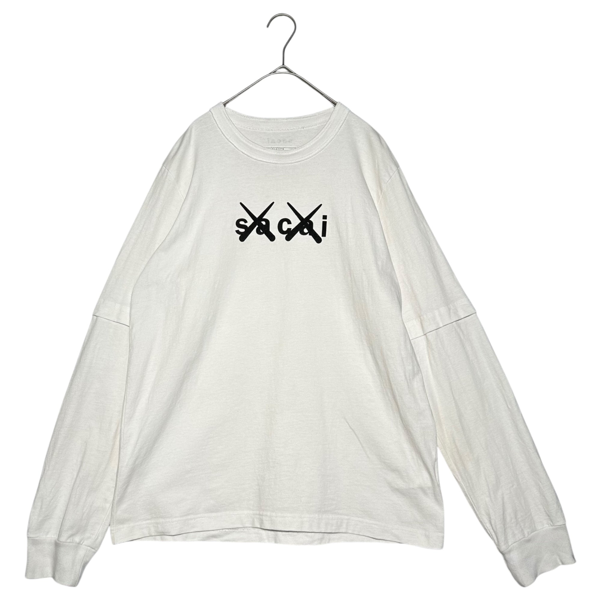 sacai×kaws(サカイ×カウズ) 21SS Long Sleeve T-Shirt ロゴ 長袖 レイヤード Tシャツ 21-0287S 3 ホワイト コラボ