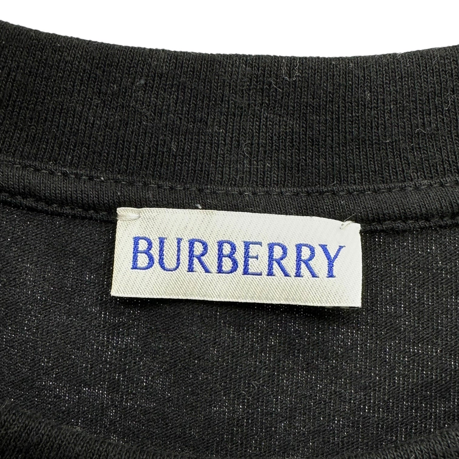 BURBERRY(バーバリー) Check Label Cotton S/S T-shirt チェック ラベル コットン 半袖 Tシャツ L ブラック