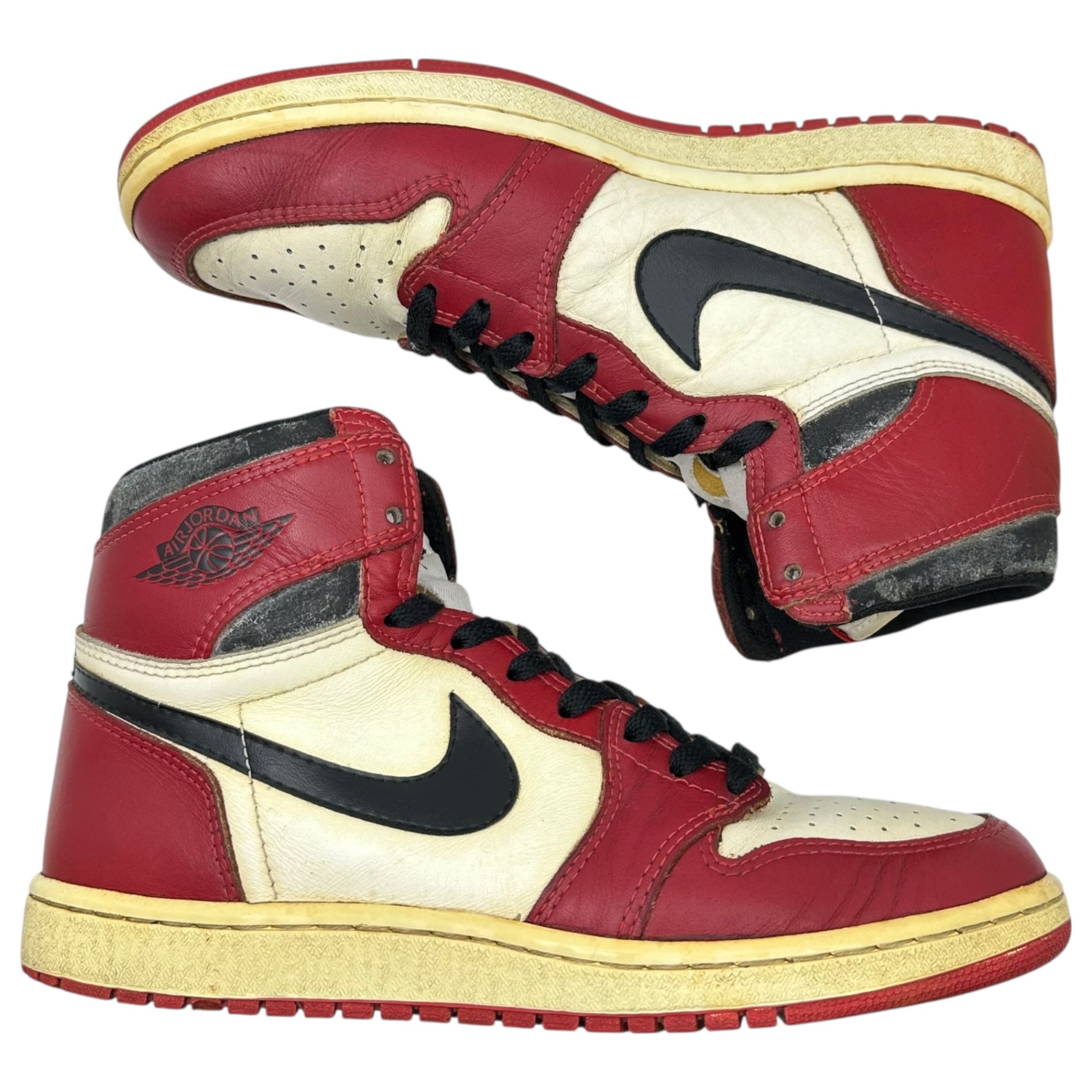 NIKE(ナイキ) 1985 AIR JORDAN 1 ”CHICAGO” エアジョーダン 1 シカゴ オリジナル 850810TH 9 1/2(27.5cm) レッド×ホワイト 1985年製 ヴィンテージ オリジナル ハイカット スニーカー