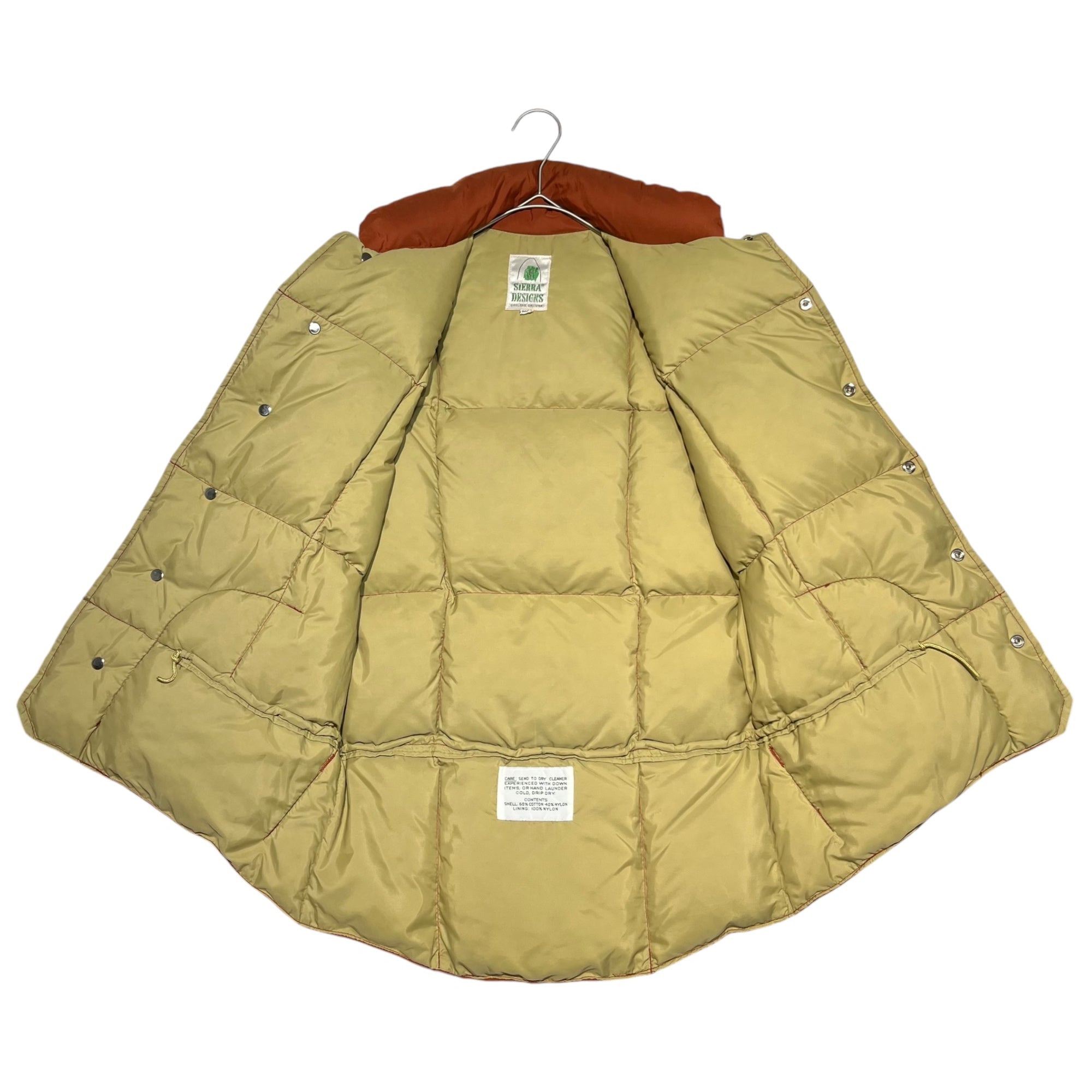 SIERRA DESIGNS(シェラデザイン) 70's US MADE 60/40 CROSS DOWN VEST 70年代 60×40 クロス ダウンベスト XS オレンジ MADE IN USA 7本木タグ