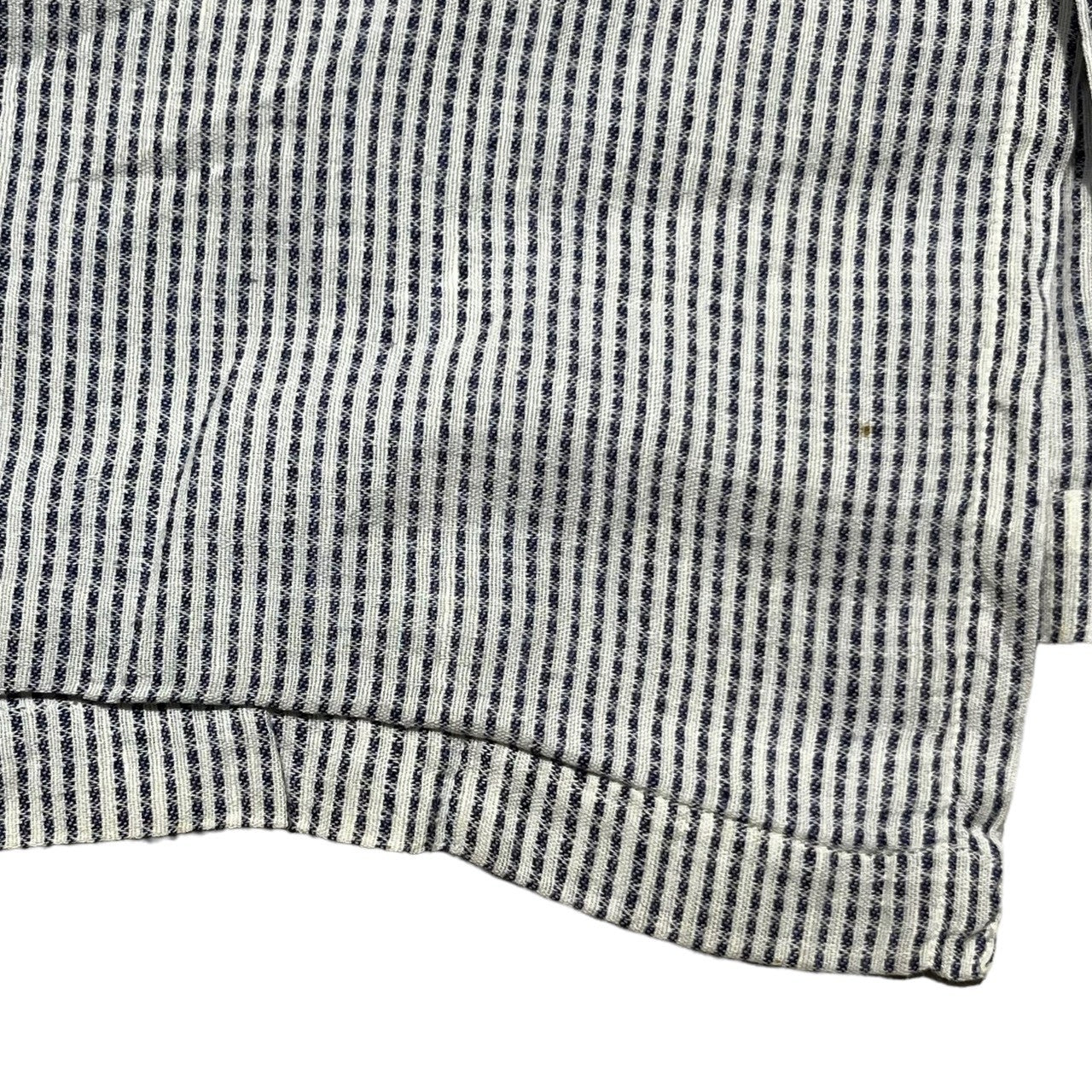 GIORGIO ARMANI(ジョルジオアルマーニ) 90's Open collar S/S stralipe shirt オープンカラー 半袖 ストライプ シャツ M ホワイト×ブルー 90年代 開襟