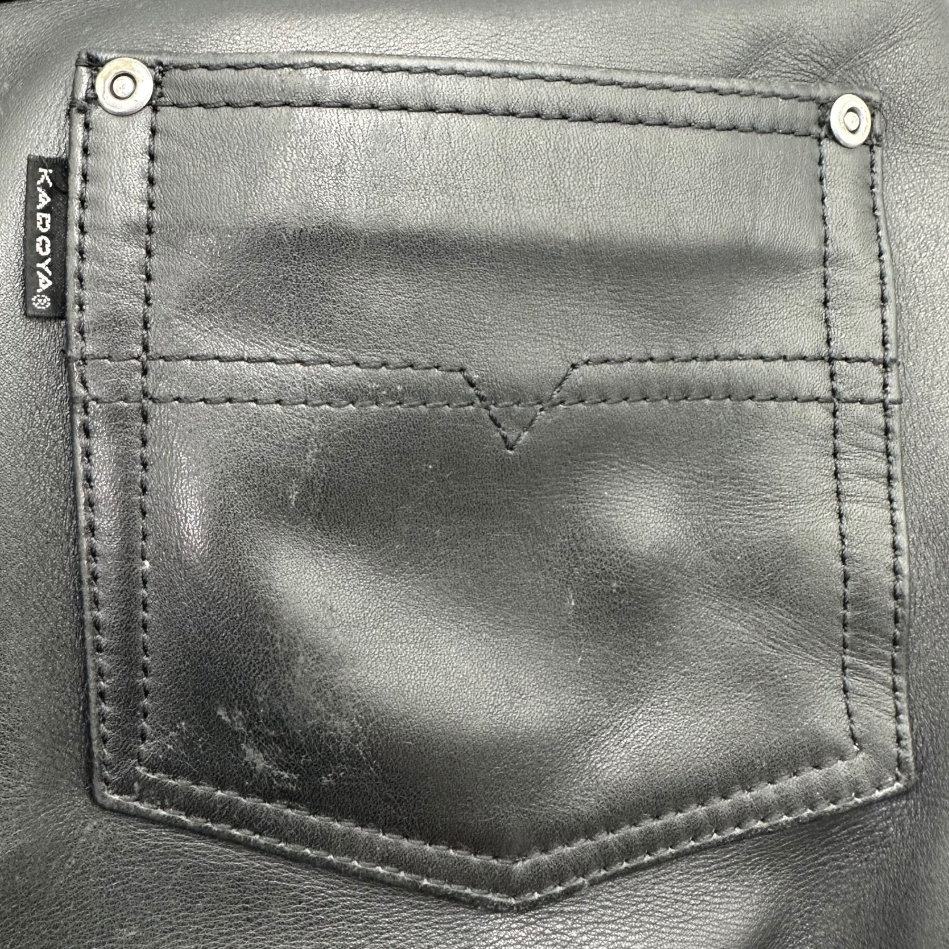 KADOYA(カドヤ) Leather biker pants レザー バイカー パンツ KQXSP-139 W30 ブラック